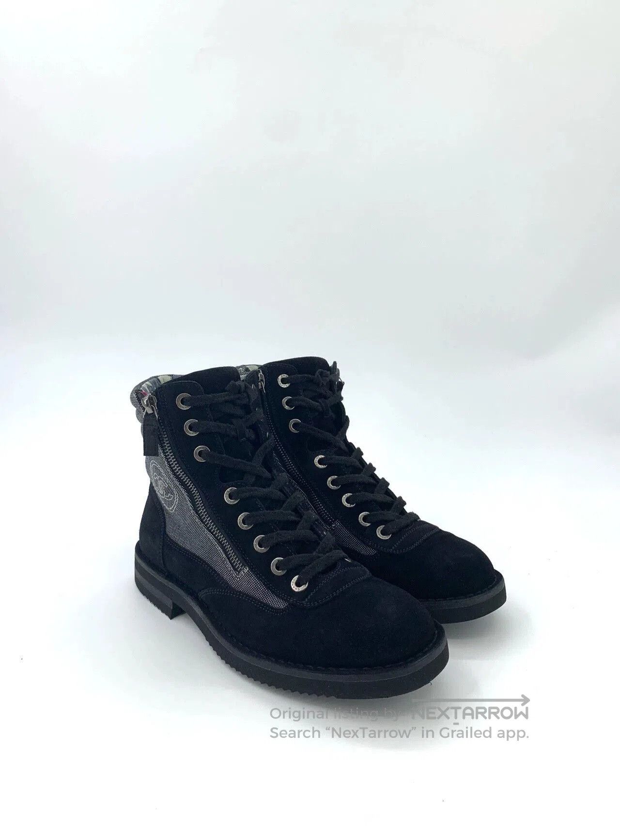Chanel Chanel Suede Lace-Up Short Boots. Size US 7 / EU 40 - 2 Thumbnail