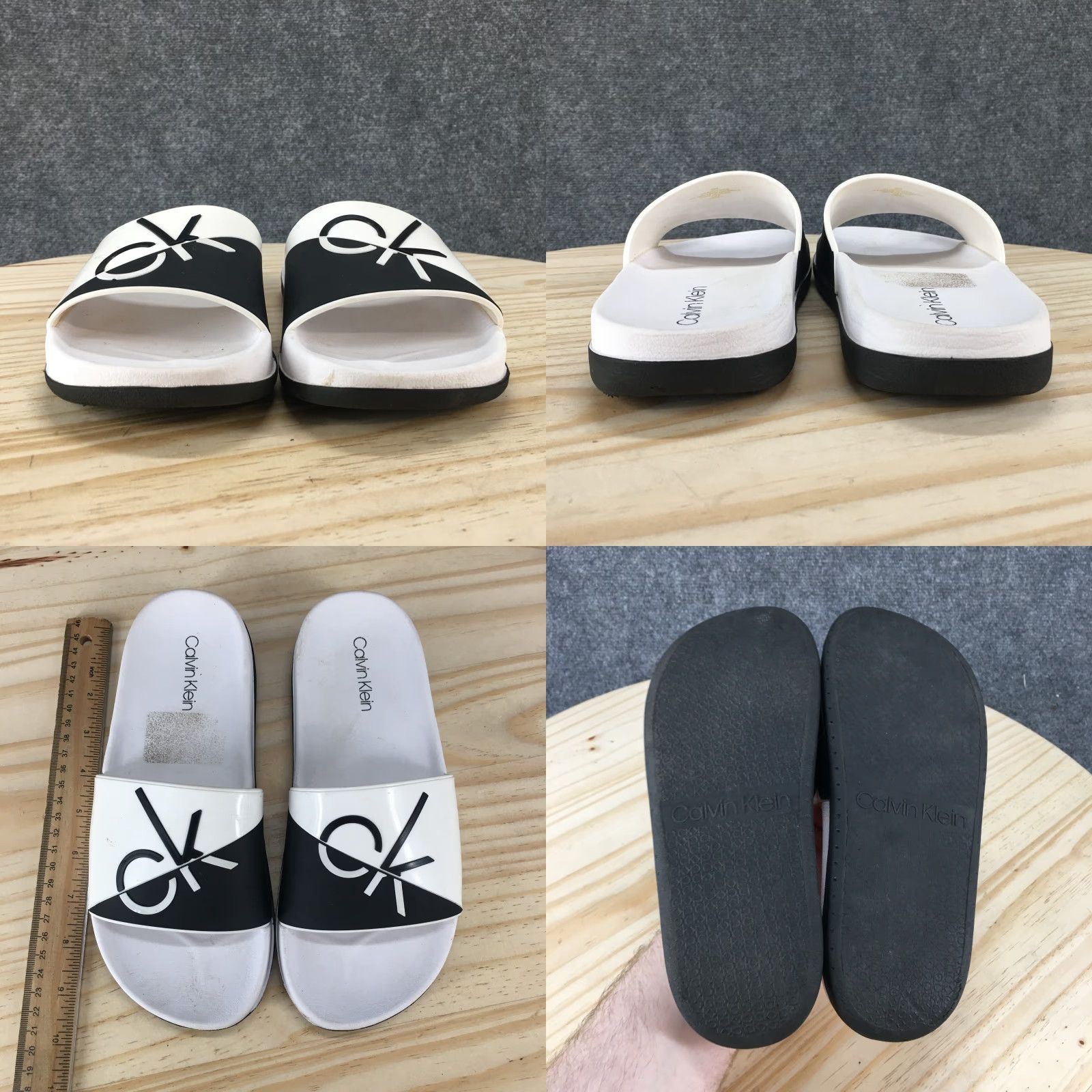 Calvin Klein Calvin Klein Sandals Womens 8 M Brecken Slide White Faux Leather Slip On Comfort Shoes Size US 8 / IT 38 - 8 Thumbnail