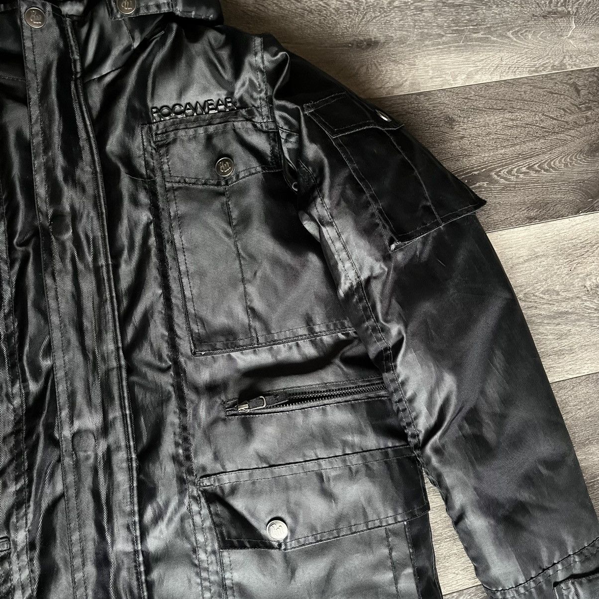 Rocawear Vintage Y2K Rocawear Classic Black Puffer Hooded Jacket Coat Size L / US 10 / IT 46 - 4 Thumbnail