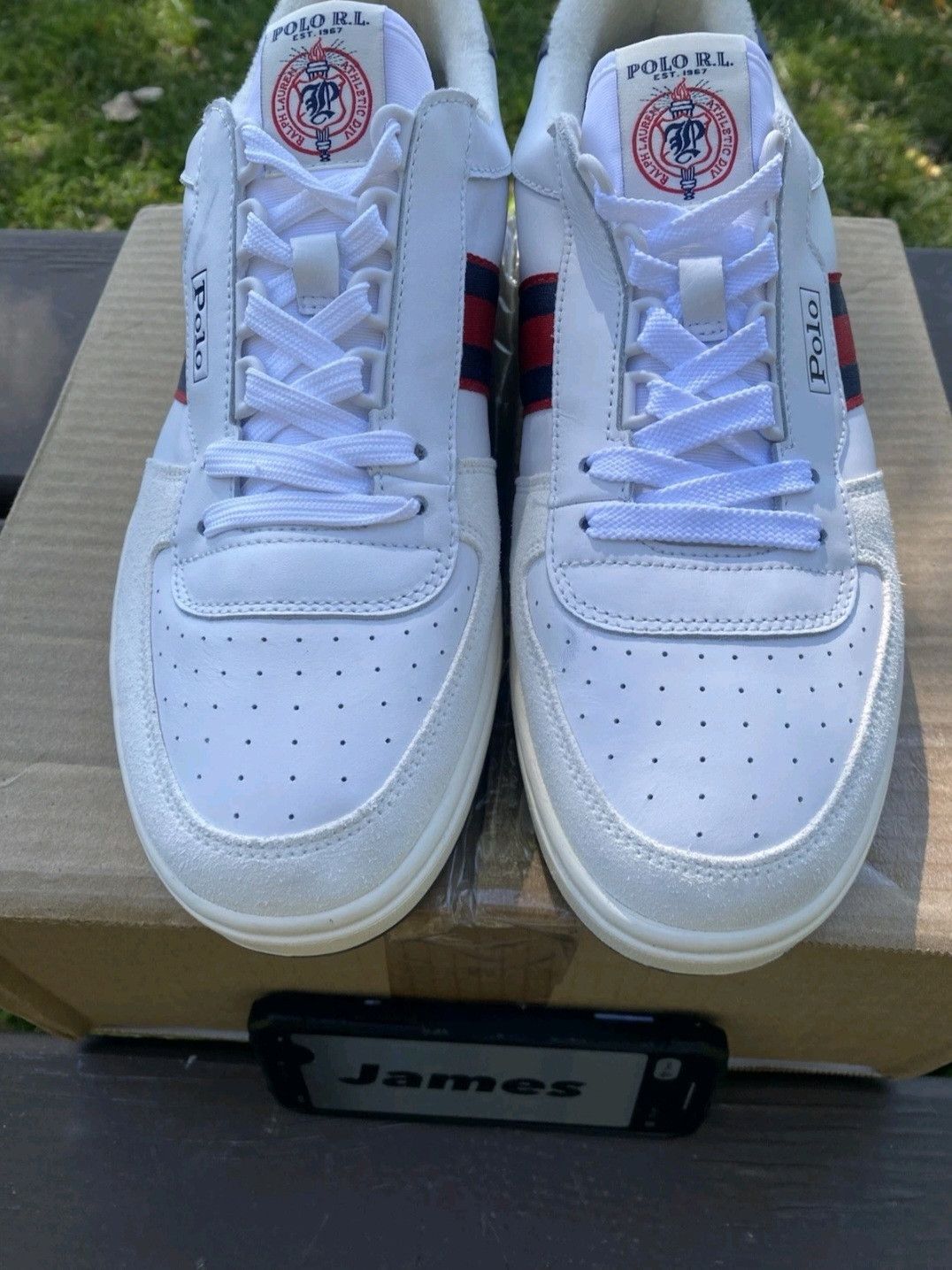 Ralph Lauren Ralph Lauren Polo Court Sneaker White Navy Red Retro 003 Size US 11 / EU 44 - 3 Thumbnail