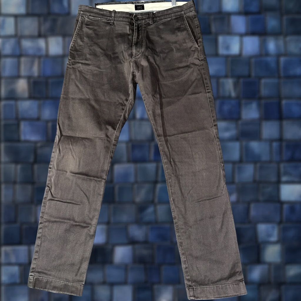 J.Crew J.CREW Pants Mens 33 Stretch Chino Brown Cotton Straight Leg Pockets Size US 33 - 1 Thumbnail