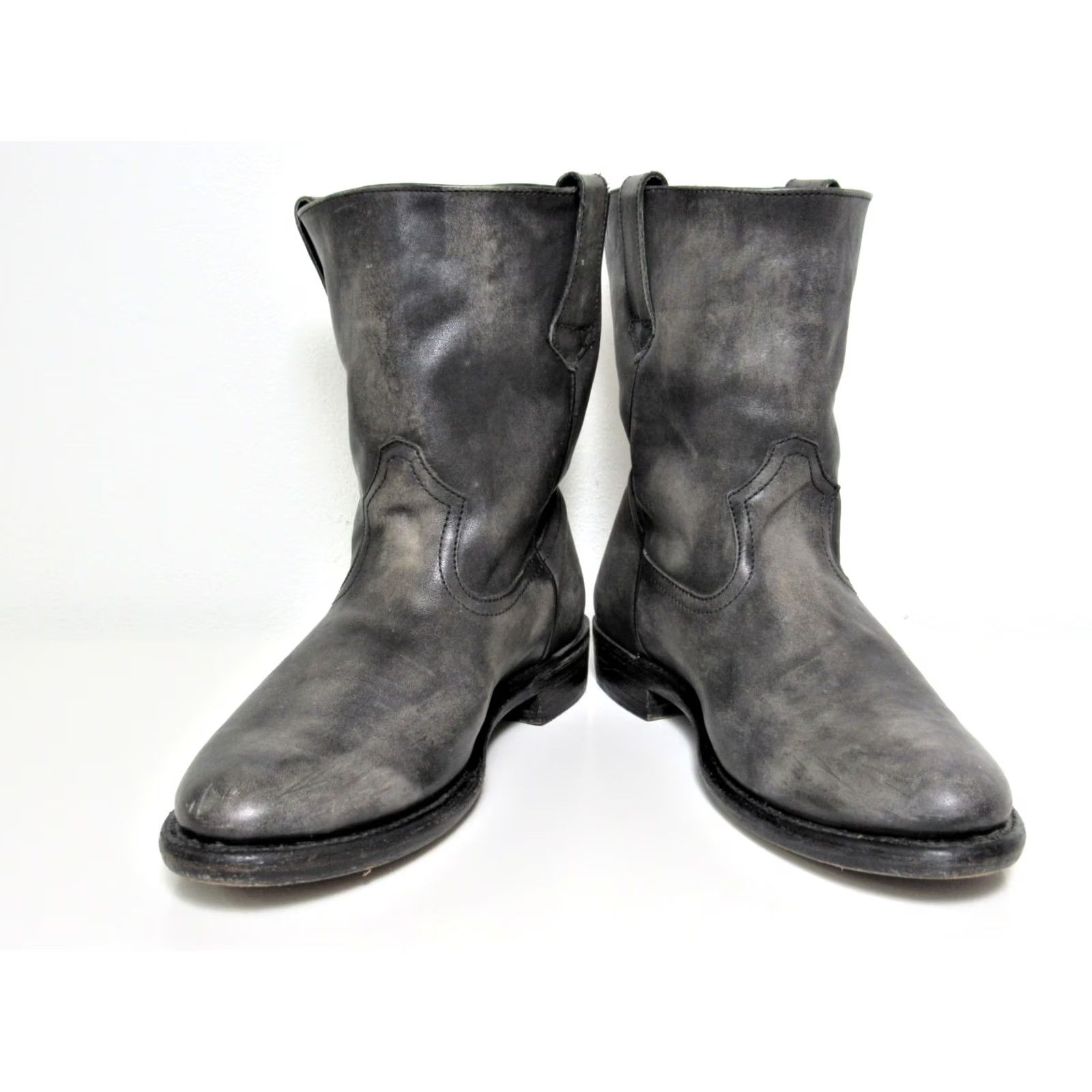 Frye Frye Biker Mens Brown Men Factory Distressed Motorcycle Gray Blue Leather Boot Size 10D Size US 10 / EU 43 - 5 Thumbnail