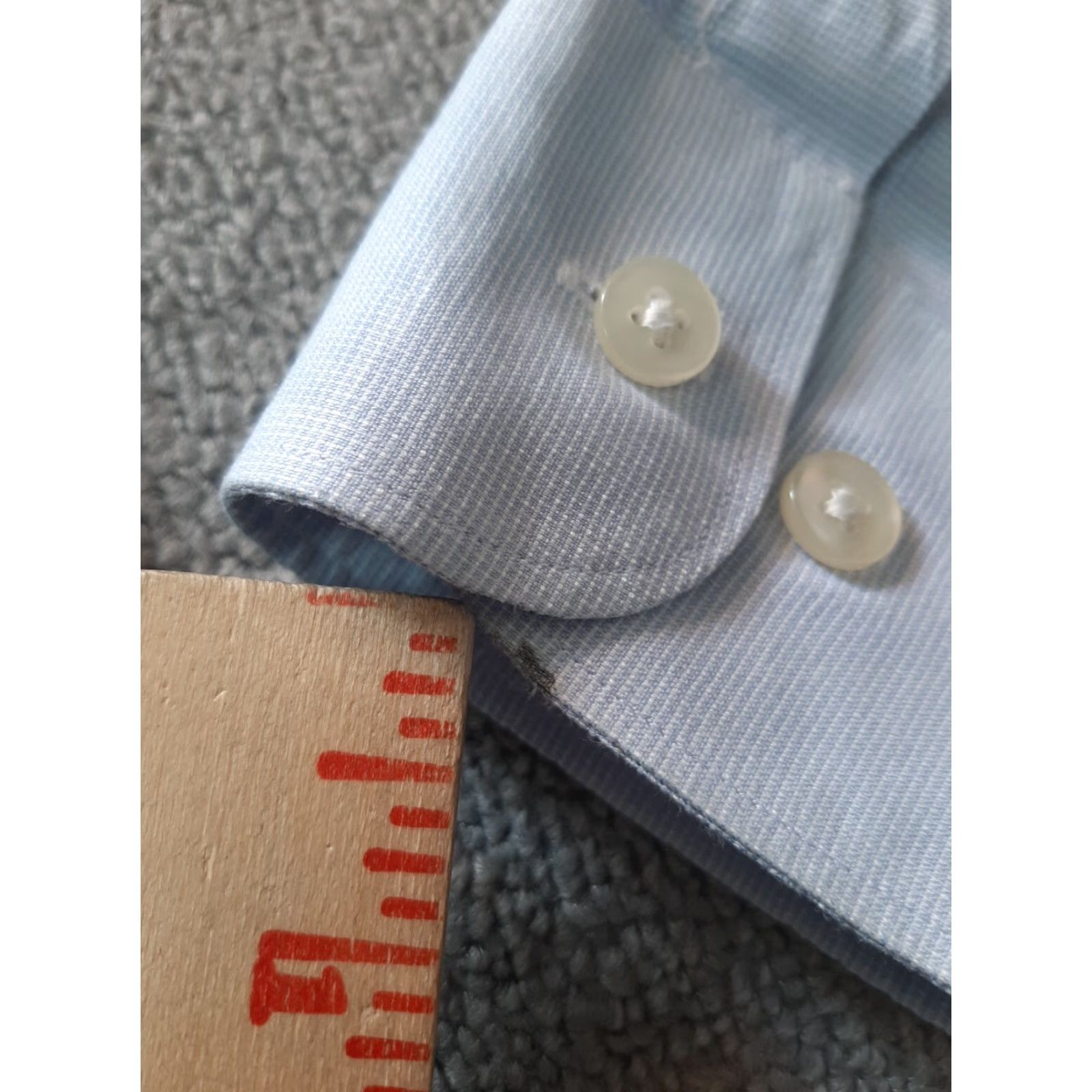Liz Claiborne Claiborne Shirt Dress Shirt Blue Long Sleeve Button-Down 17 Neck 34/35 Weave Pocket XL Mens Size US XL / EU 56 / 4 - 5 Thumbnail