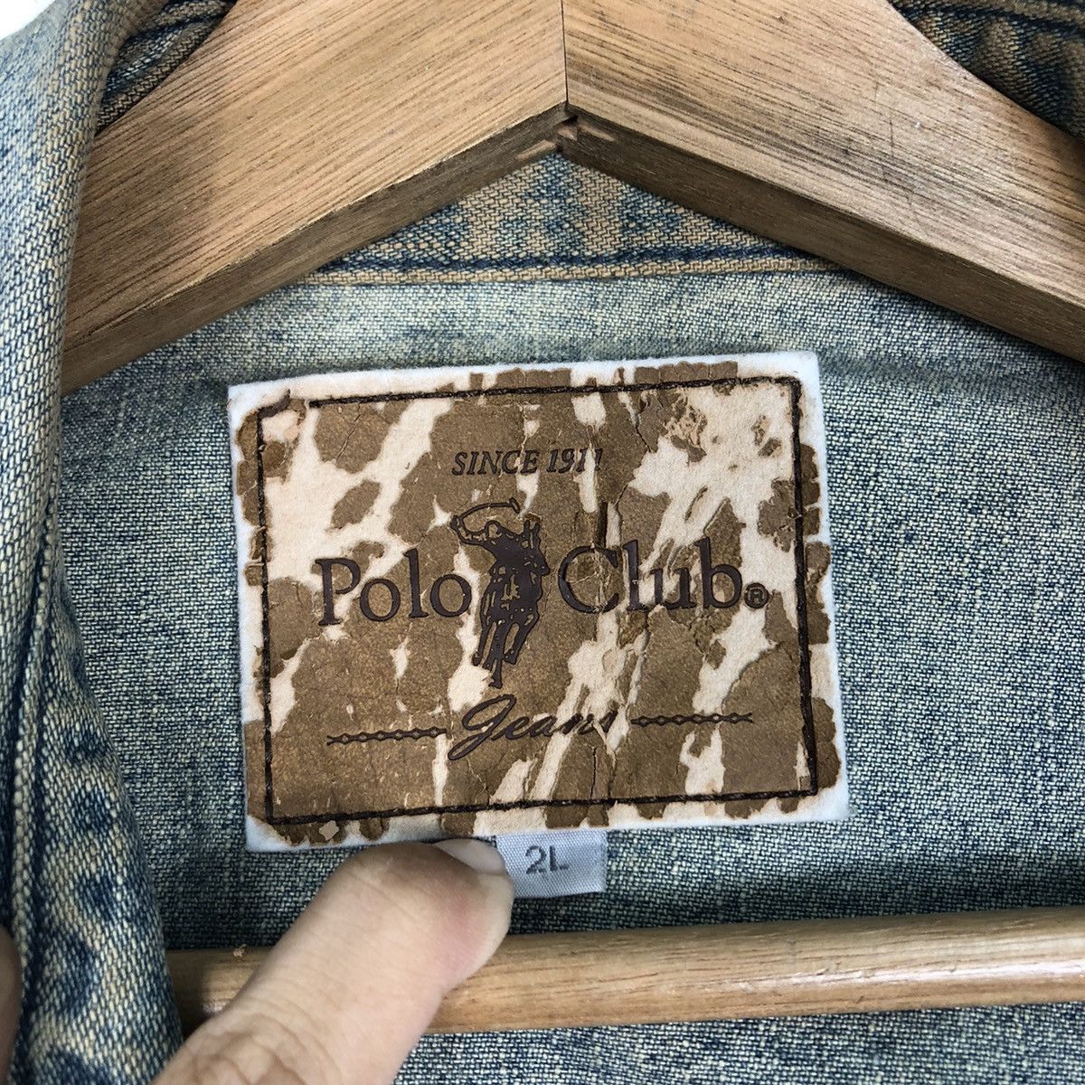 Japanese Brand 📌Vintage Trucker Denim Biker Jacket Polo Club Slant Pocket Size US L / EU 52-54 / 3 - 19 Thumbnail