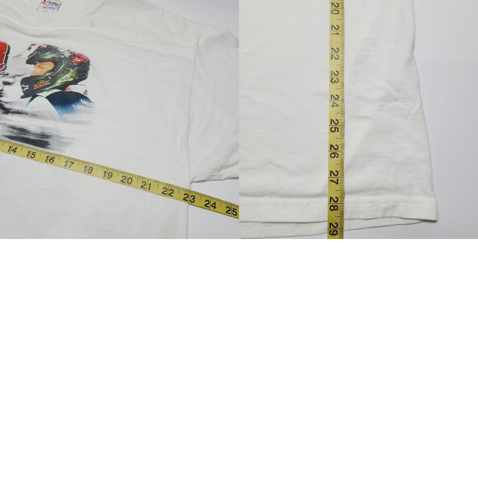 Chase Authentics Dale Earnhardt Jr Nascar Mountain Dew Racing Tee Shirt Men’s XL White Crew Neck Short Sleeve T-Shirt Regular Vintage No? Size US XL / EU 56 / 4 - 8 Thumbnail
