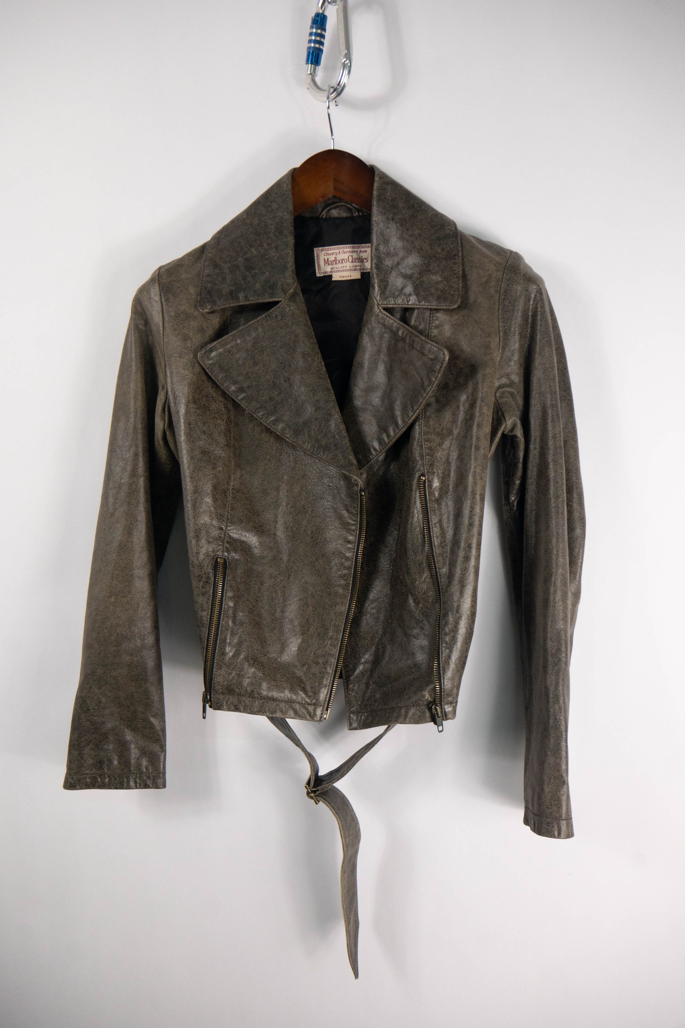 Marlboro × Vintage Marlboro leather jacket genuine horsehide biker style Size S / US 4 / IT 40 - 8 Thumbnail