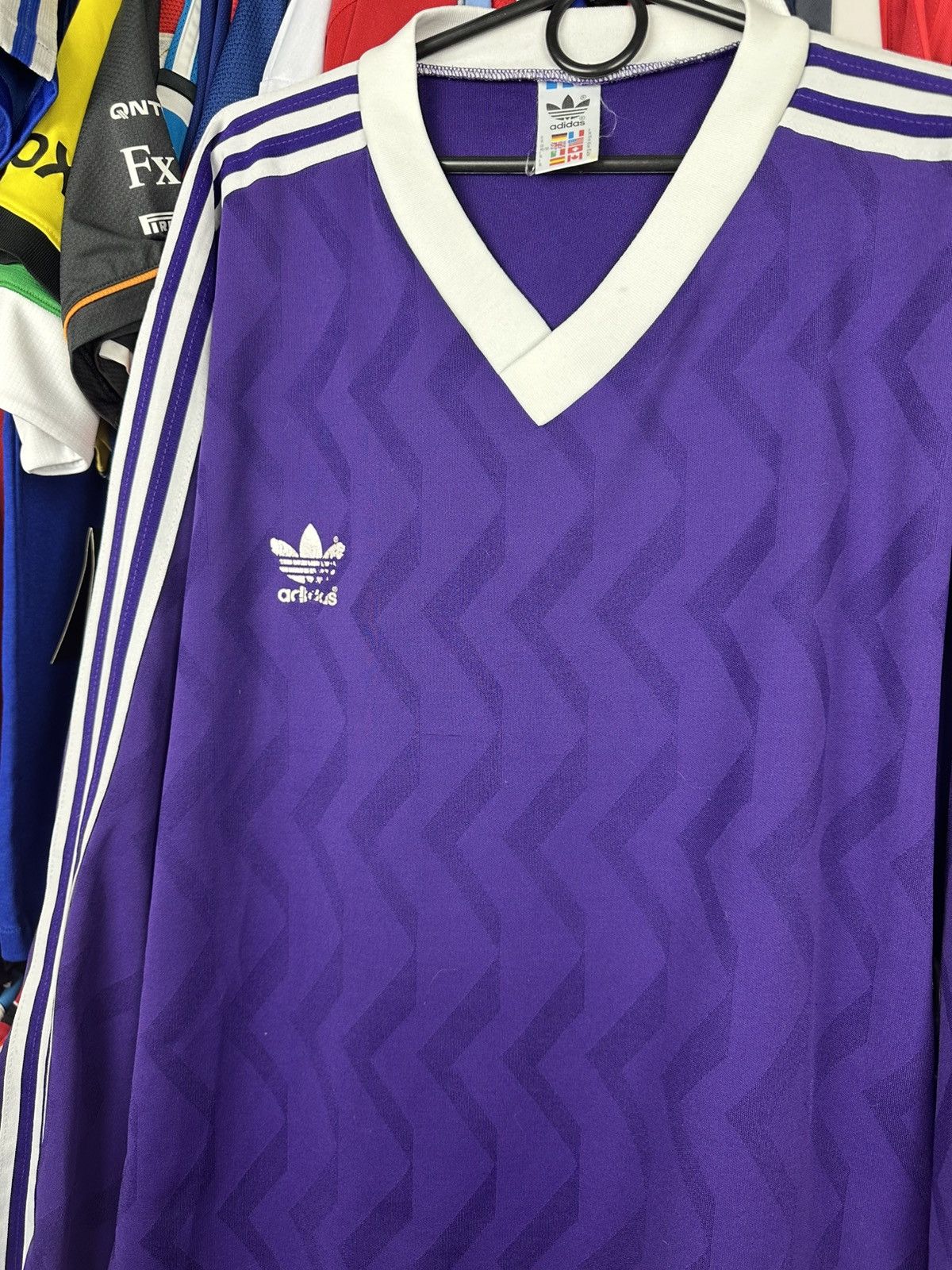 Adidas × Vintage Vintage 80s Adidas #7 Football Shirt Jersey Longs levee XL Size US XL / EU 56 / 4 - 3 Thumbnail