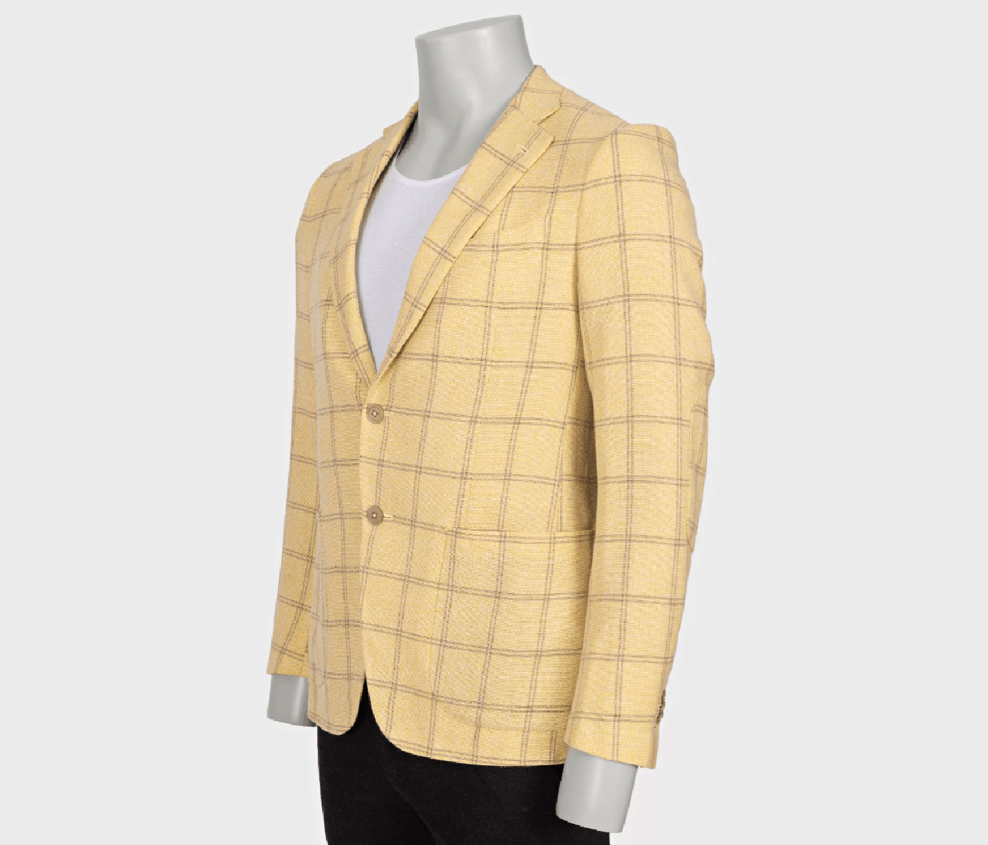 Isaia Isaia Yellow Check Blazer Wool Silk Linen Jacket IT48 Size 48L - 2 Thumbnail