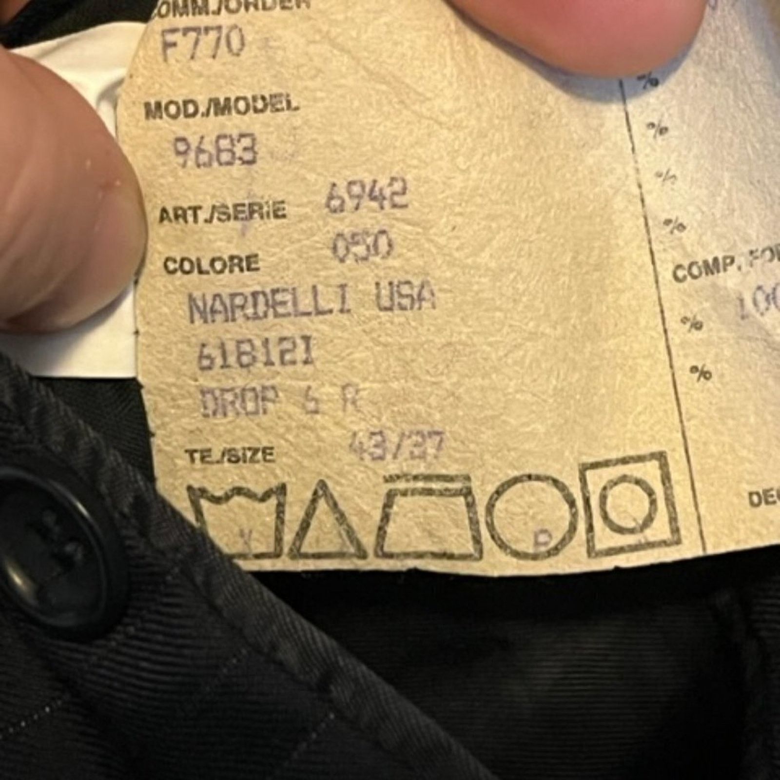 Angelo Nardelli Angelo Nardelli Jacket Men's 43/37 Blazer Pinstripe Black Size US S / EU 44-46 / 1 - 5 Thumbnail
