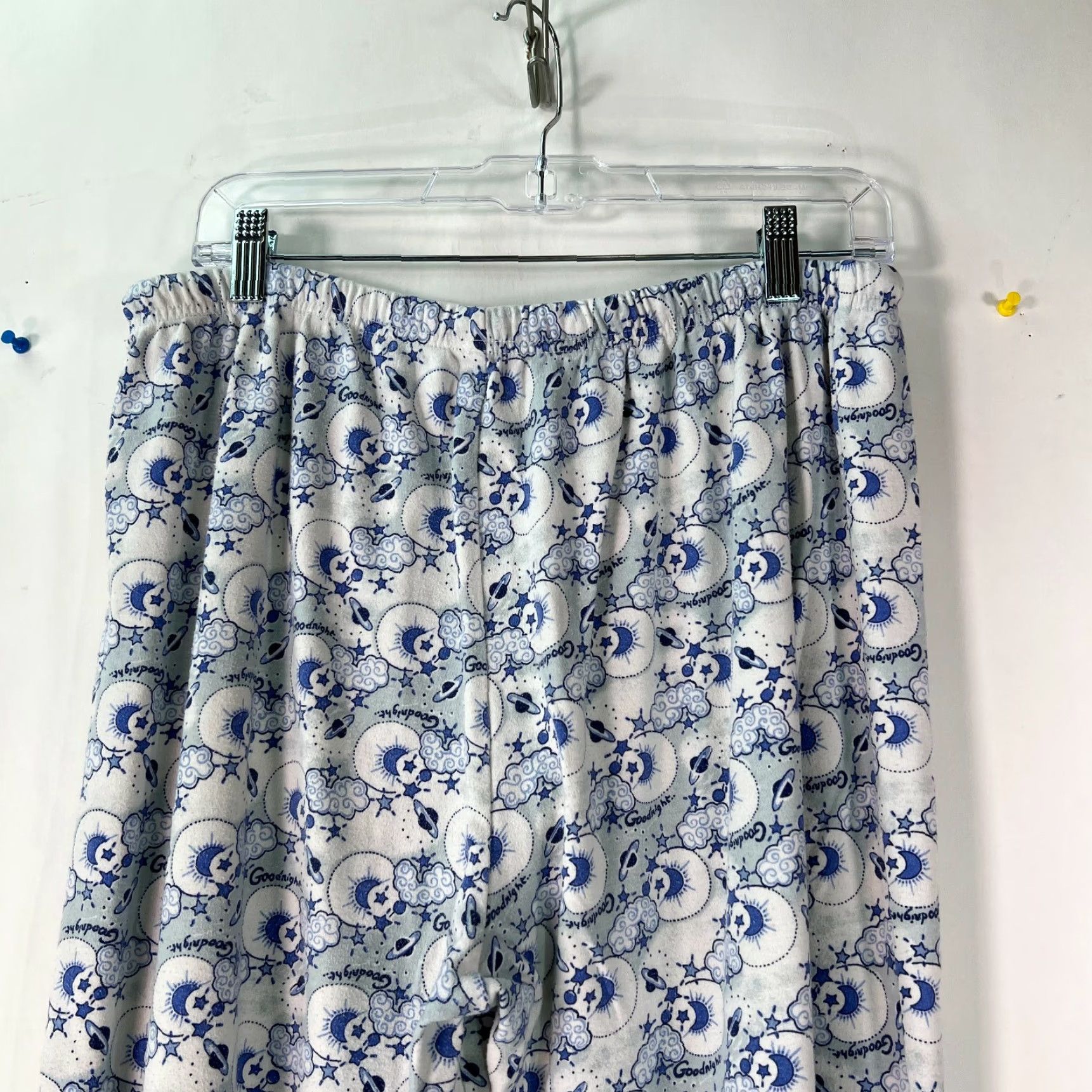 Vintage Moon Rocket Womens Blue Good Night Print Cami Top 2 Piece Pajamas Set Size Large Size L / US 10 / IT 46 - 6 Thumbnail