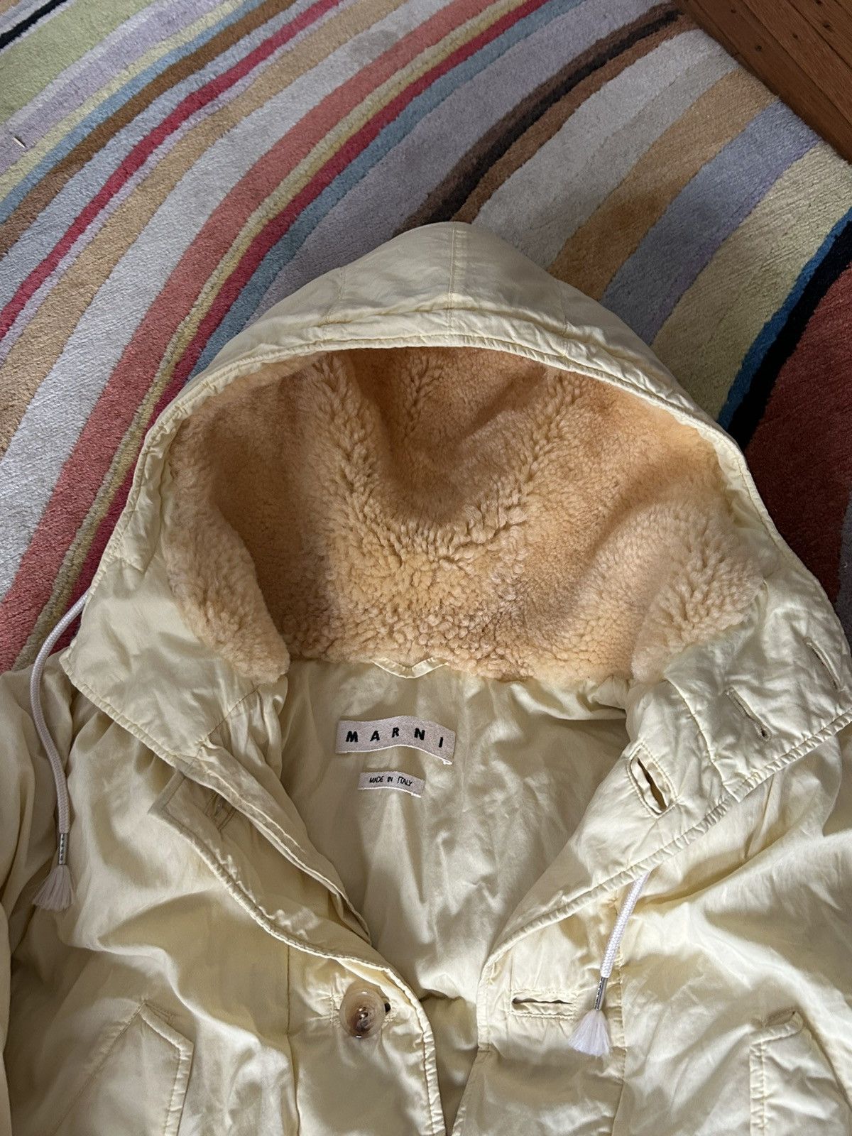 Marni FW 19, Down Coat - Shearling Hood Size US M / EU 48-50 / 2 - 2 Thumbnail