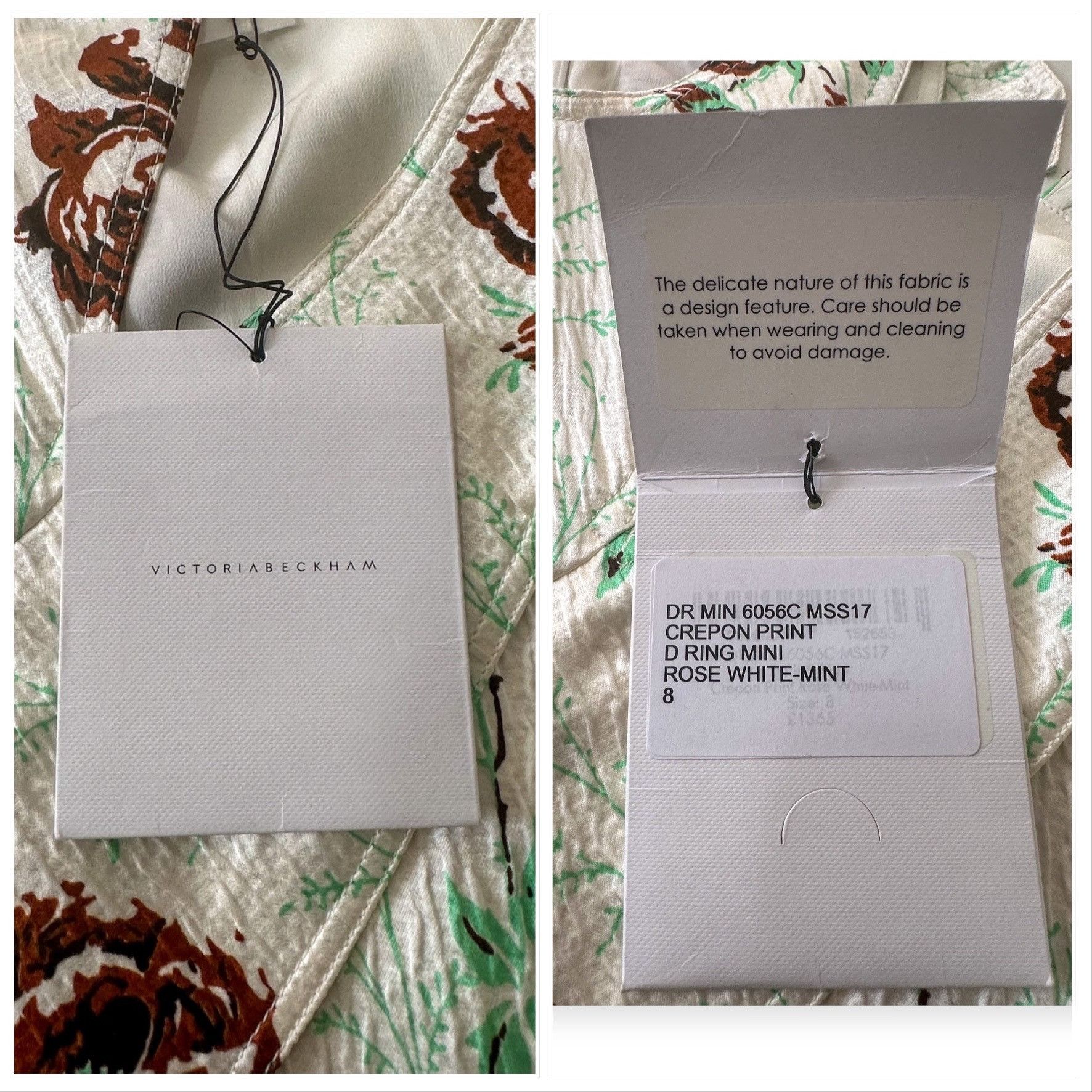 Victoria Beckham Victoria Beckham SS17 Rose Crepon D‑Ring Mini Dress US4 NWT Size S / US 4 / IT 40 - 4 Thumbnail