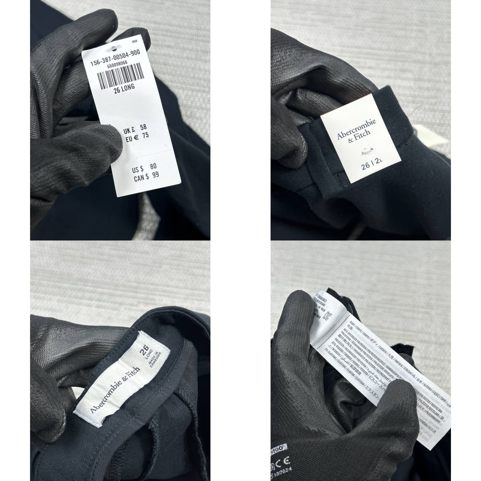 Abercrombie & Fitch Abercrombie & Fitch Pants Womens 26 Black Stretch Mid Rise Straight Leg Modern Classic Casual Travel Size 26" / US 2 / IT 38 - 8 Thumbnail