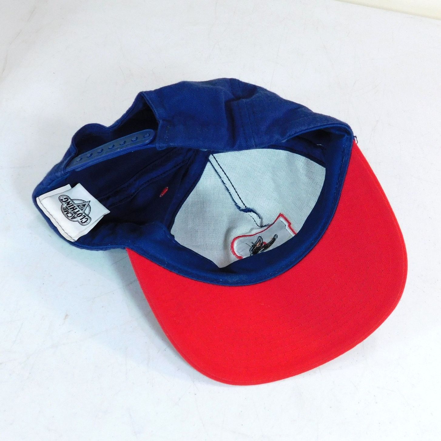 Acme Clothing 90s Bugs Bunny Hat Snapback Fuzzy B Blue Red Adjustable Size ONE SIZE - 6 Thumbnail