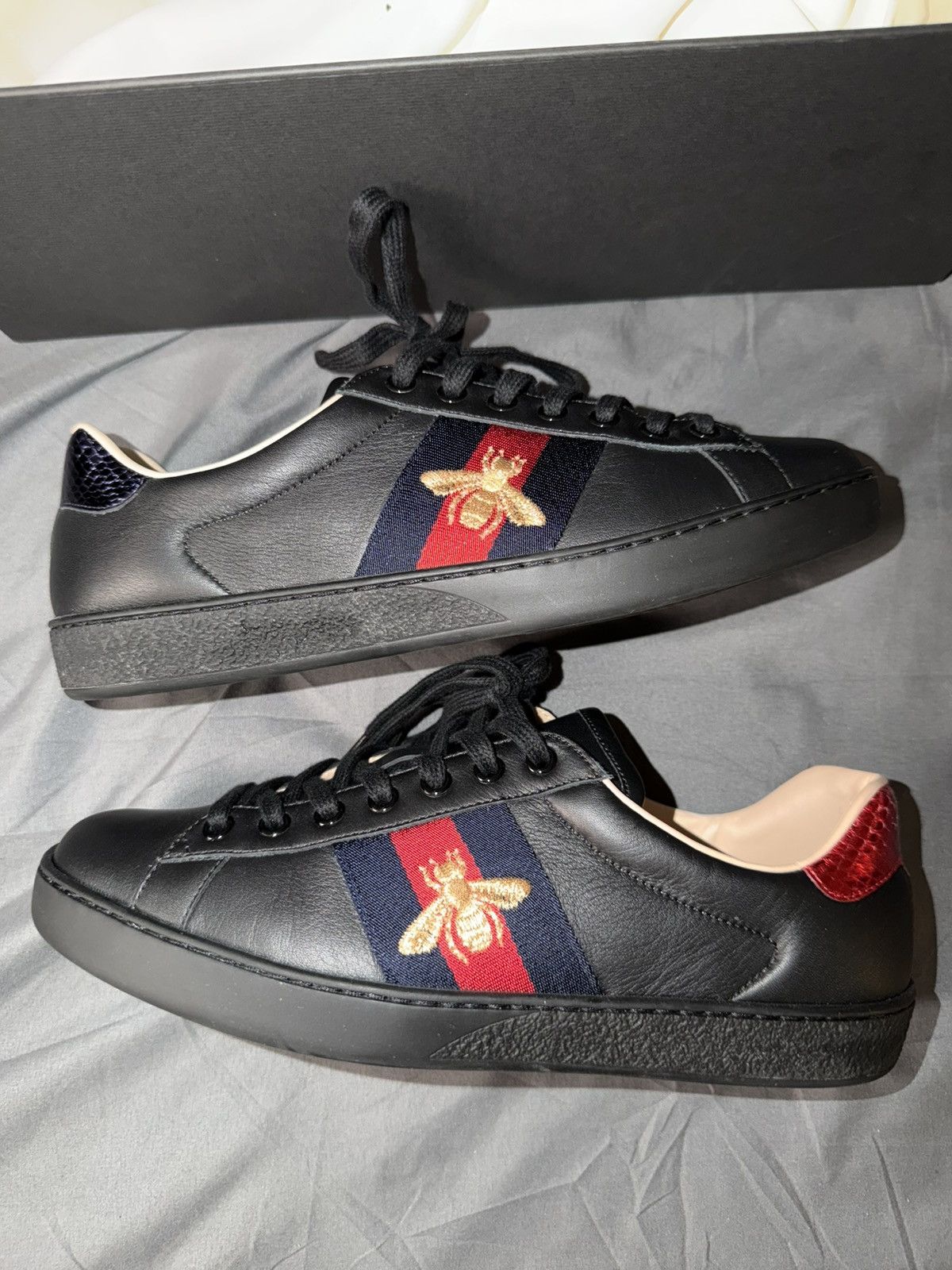 Gucci Gucci Ace Embroidered ‘Black Bee’ Size 6.5 Gucci, 7.5/8 US M Size US 7.5 / EU 40-41 - 1 Thumbnail