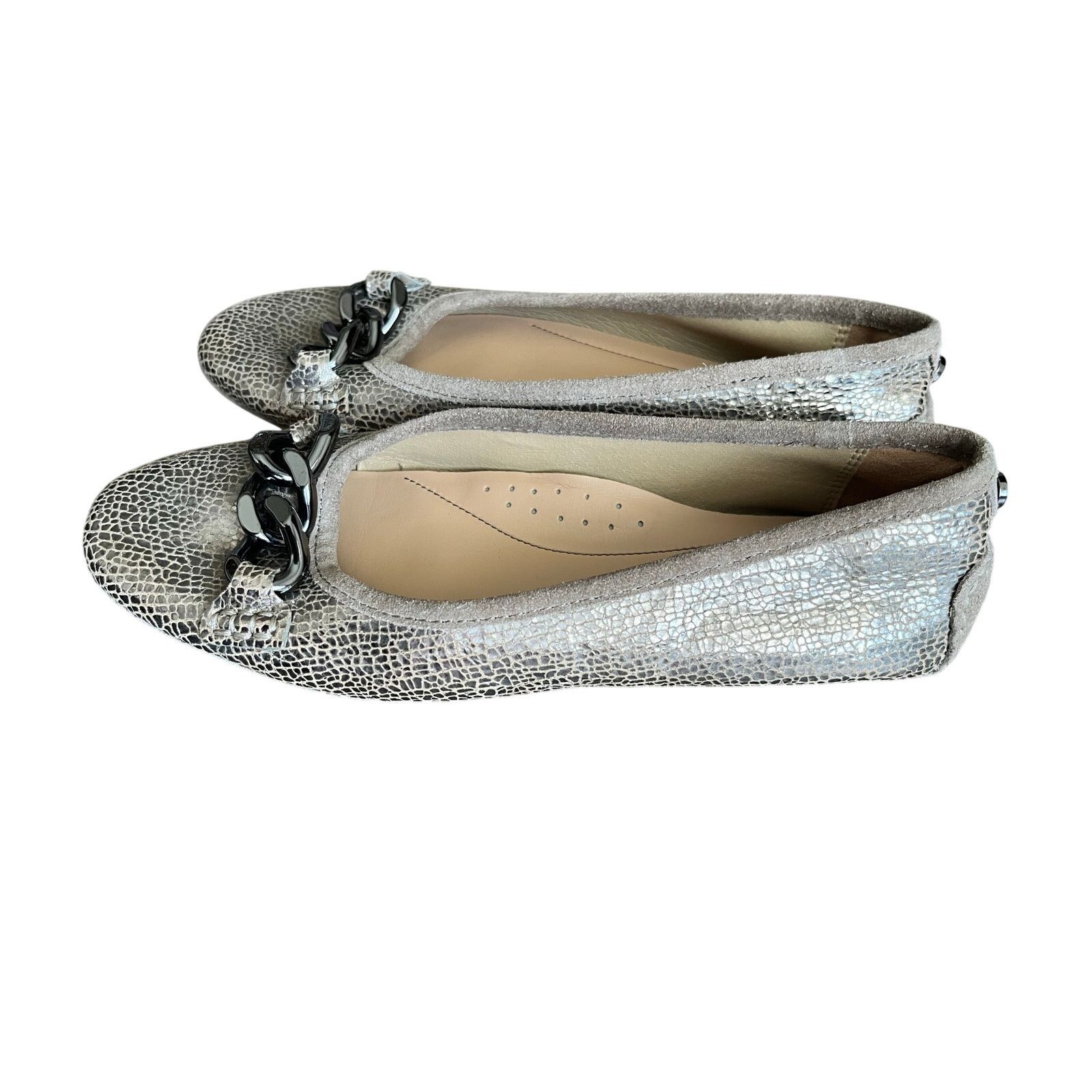 Donald Pliner DONALD PLINER Raya Pebbled Leather Flat Womens 6.5 Metallic Size US 6.5 / IT 36.5 - 8 Thumbnail