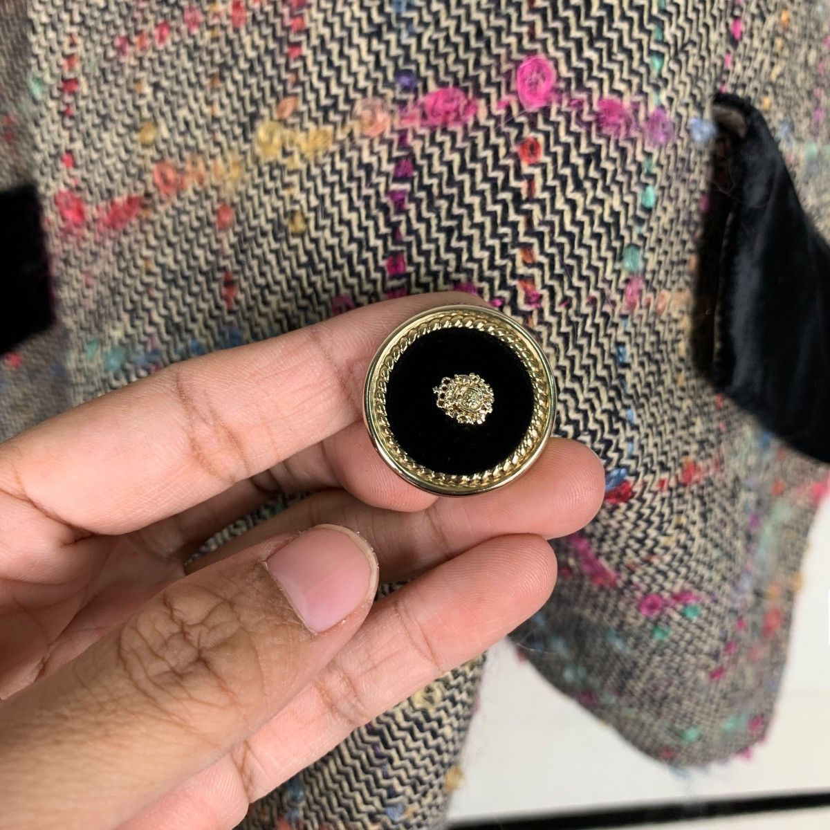 Hardy Amies HARDY AMIES Boutique Double Breasted Tweed Jacket #0393-C18 Size M / US 6-8 / IT 42-44 - 14 Thumbnail