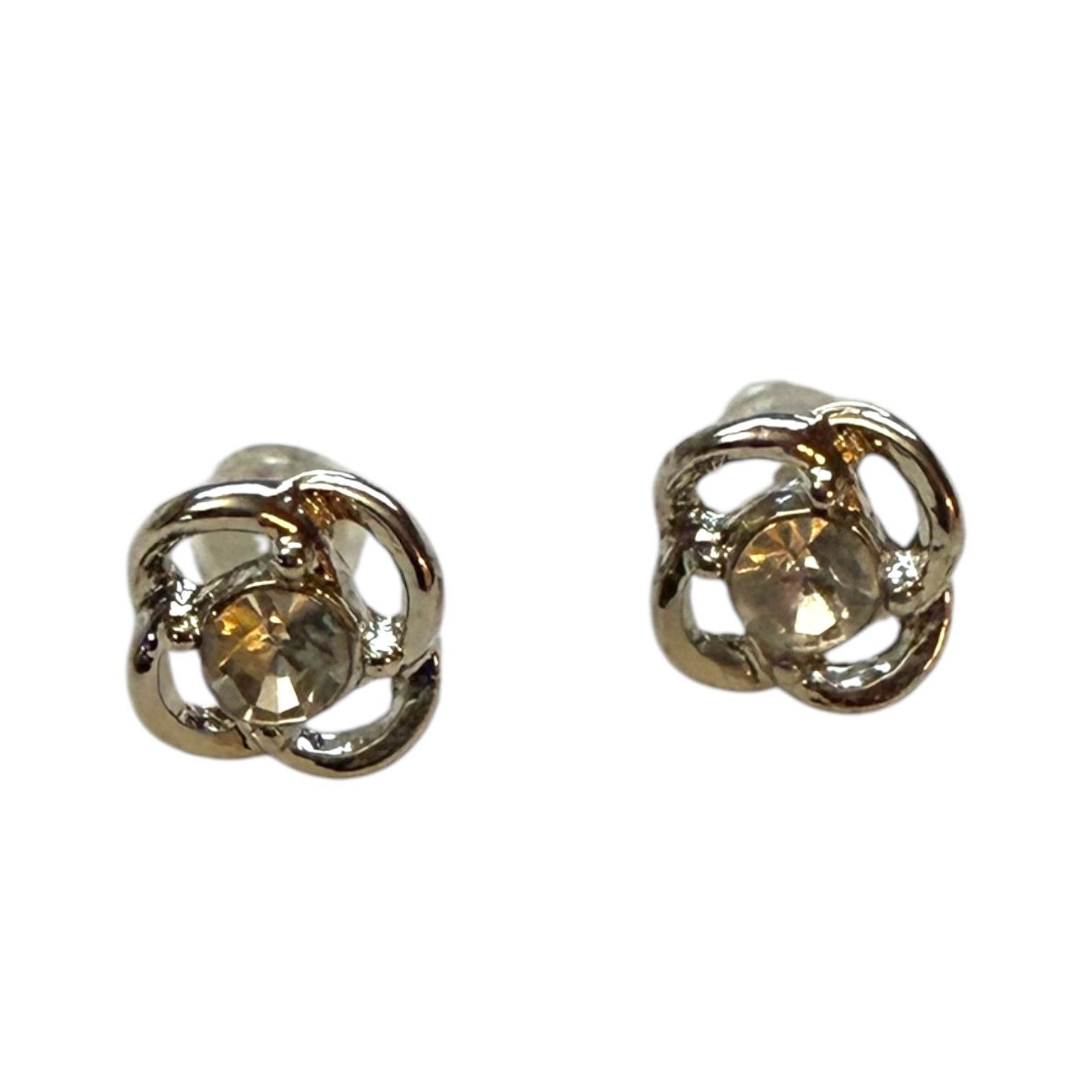 Other Silver Floral CZ Stone Stud Earrings Size ONE SIZE - 2 Thumbnail