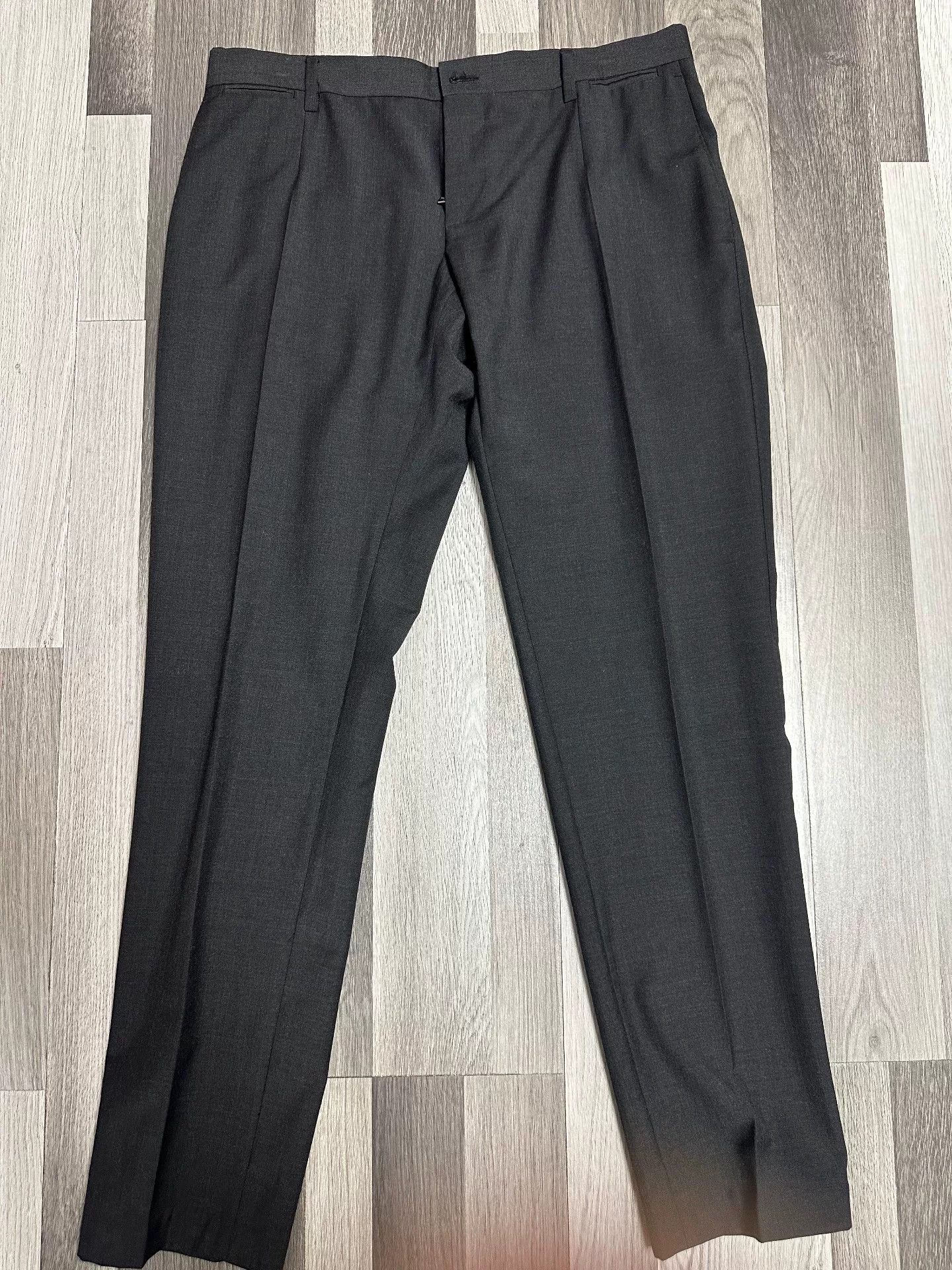 Japanese Brand Black Gray Wool Trousers for Men Size US 30 / EU 46 - 1 Thumbnail