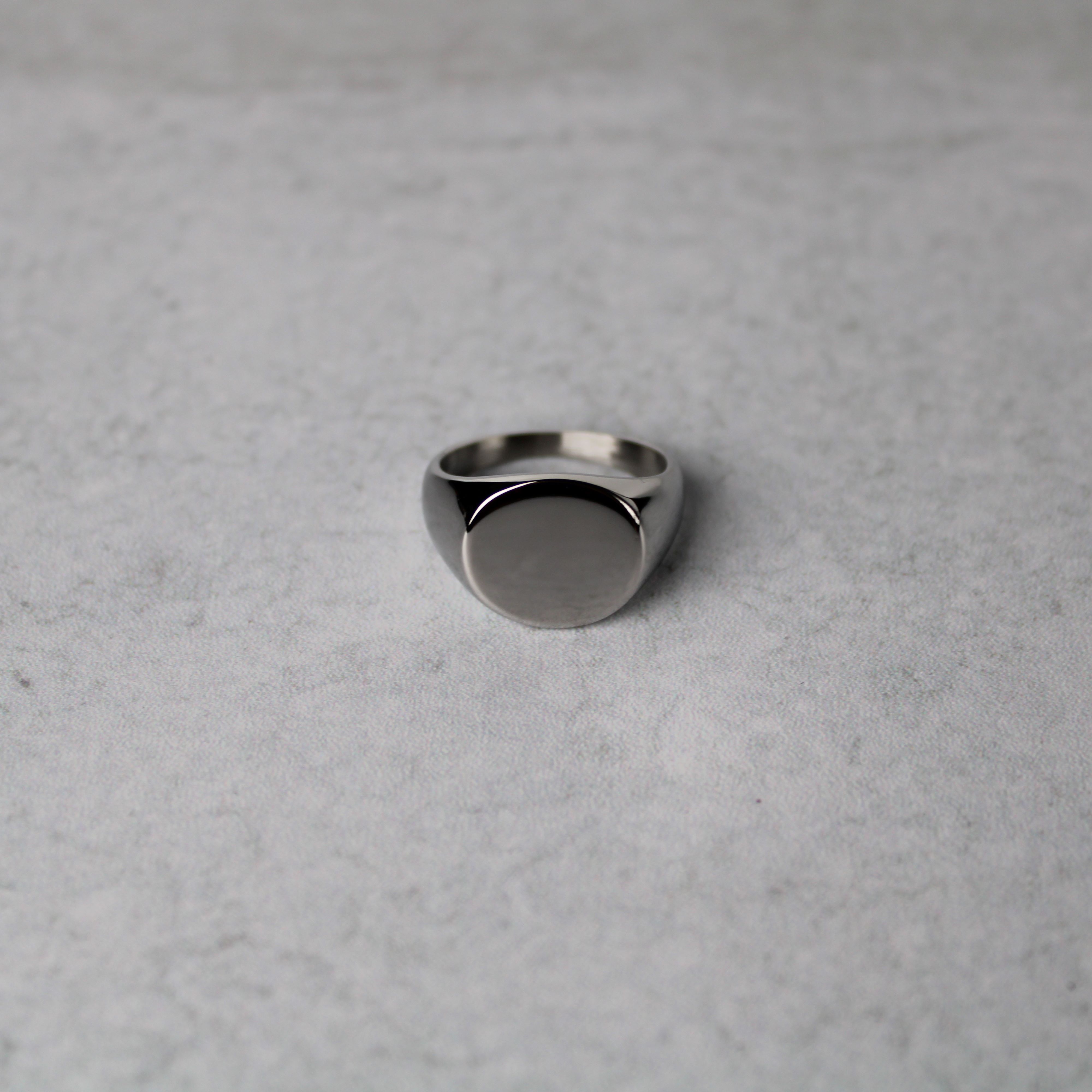 Jewelry Silver Oval Signet Ring size 7-12 Size ONE SIZE - 3 Thumbnail