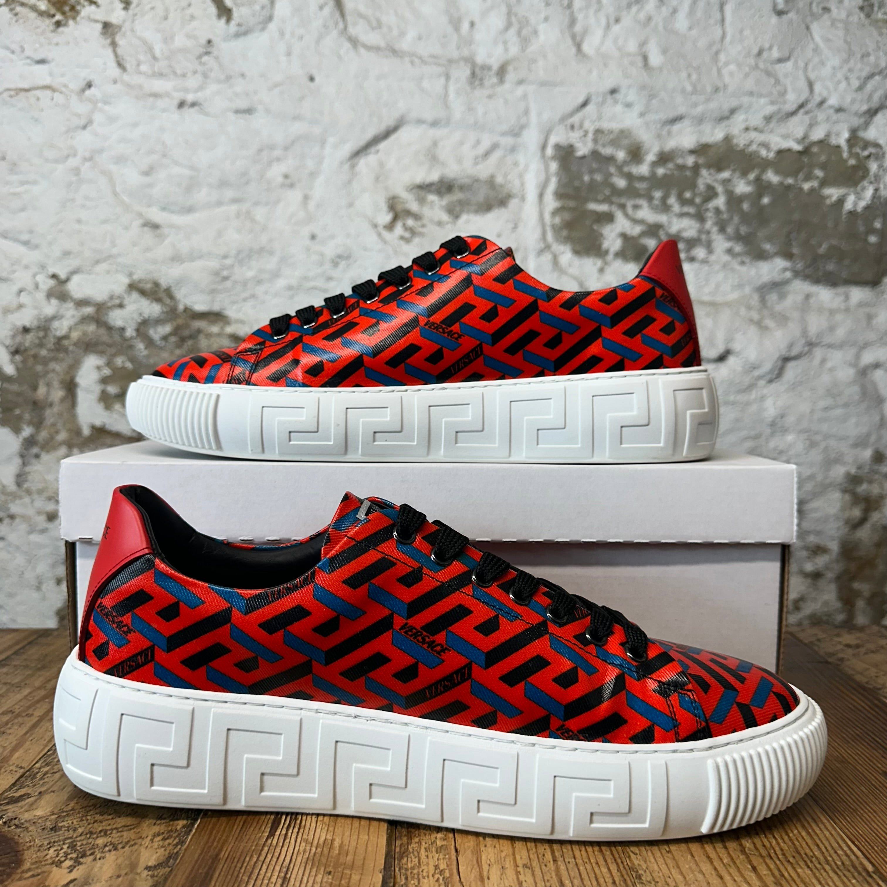Versace Versace La Greca Red White Sneaker Sz 10 (43) Size US 10 / EU 43 - 2 Thumbnail