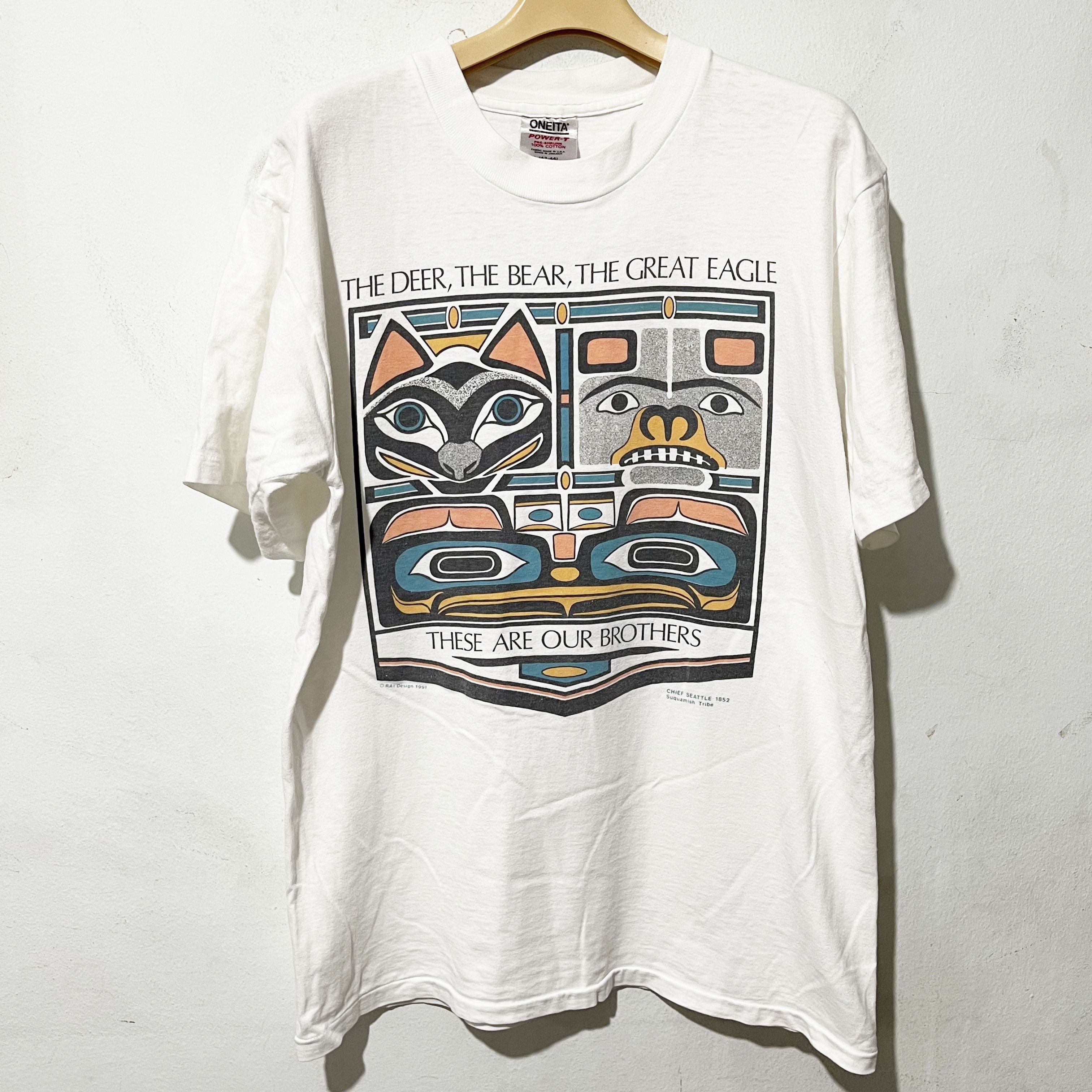Vintage Vintage 1993 “The Deer The Bear The Great Eagle” T-Shirt Size US L / EU 52-54 / 3 - 1 Thumbnail