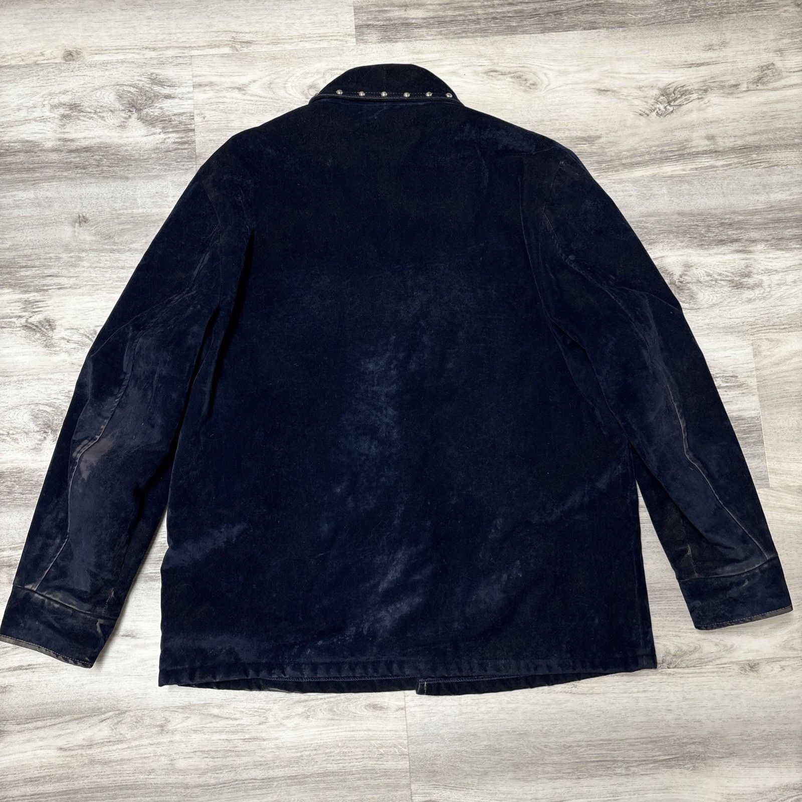 Vintage 70s Vintage Studded Dagger Collar Blue Velvet Jacket Men’s L Size US L / EU 52-54 / 3 - 5 Thumbnail