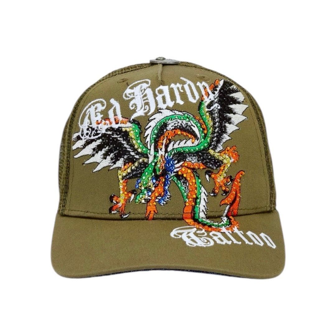 Ed Hardy Ed Hardy Rhinestone Dragon Trucker Hat Size ONE SIZE - 1 Thumbnail
