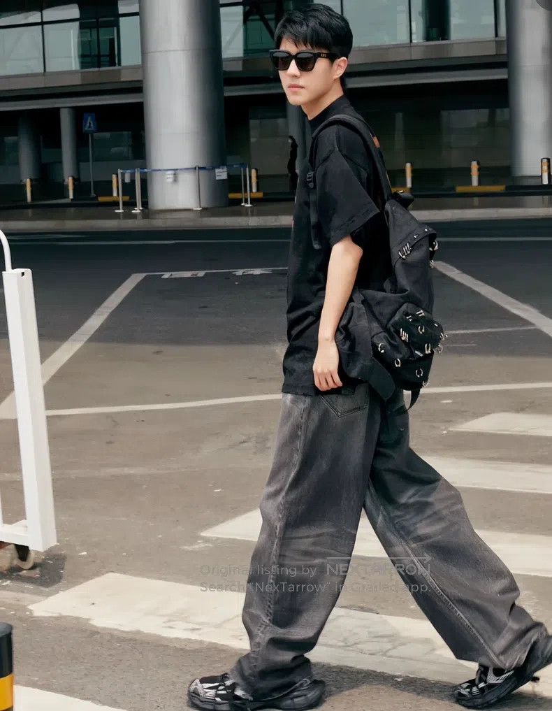 Balenciaga size M Printed Denim Pants