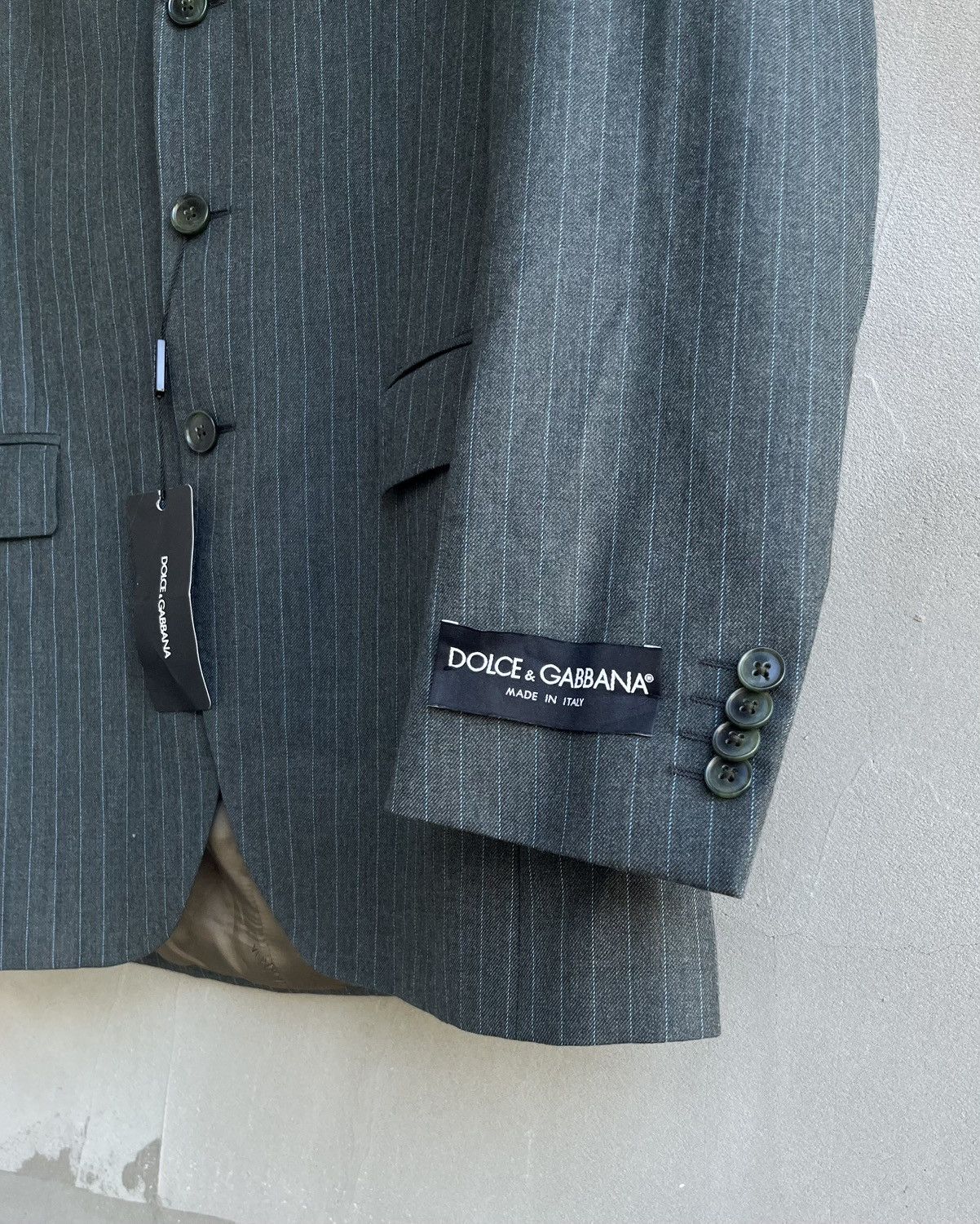 Dolce & Gabbana NWT Dolce & Gabbana Pinstripe Suit Blazer Wool Size 48 Size 48R - 4 Thumbnail