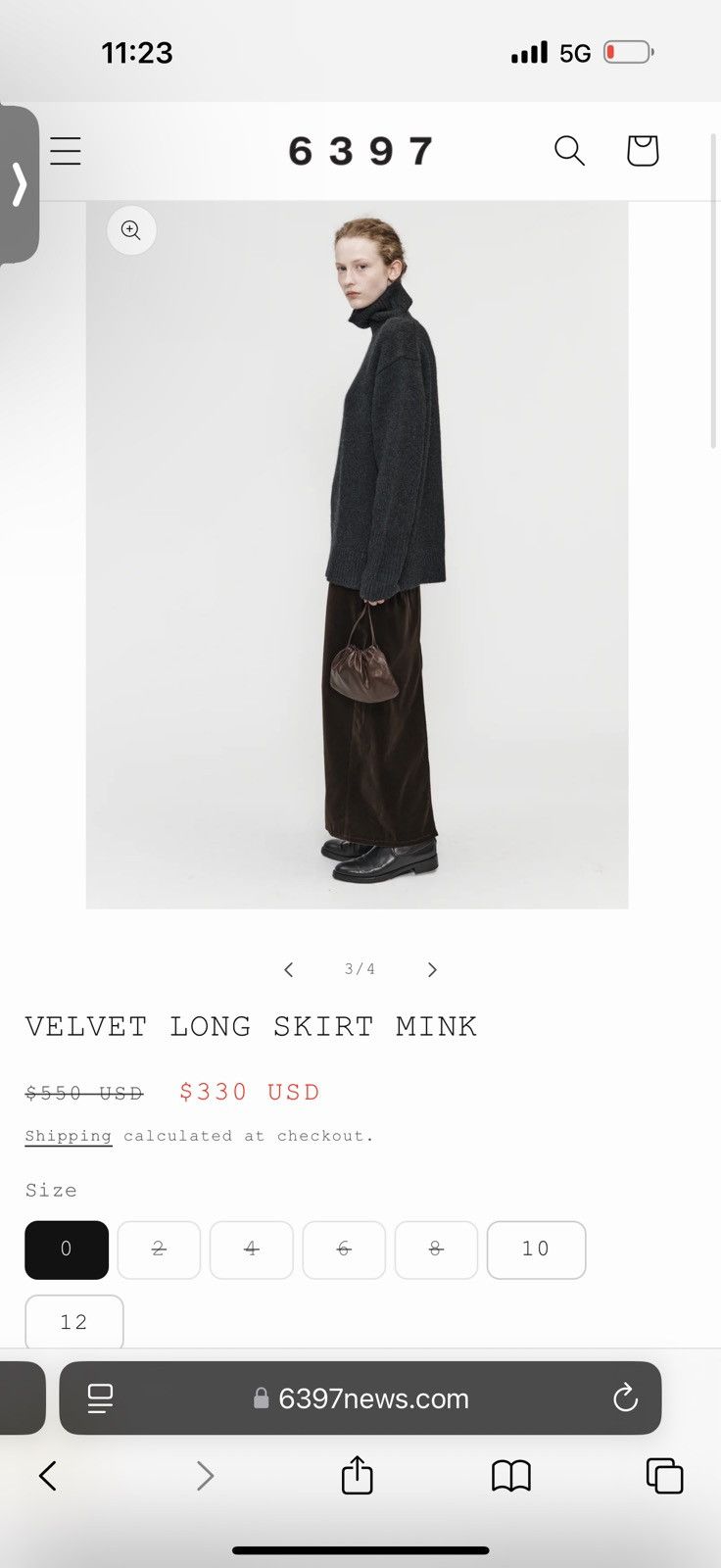 6397 6397 velvet maxi skirt w/ slit in back size 2 NEW with Tag Size 26" / US 2 / IT 38 - 8 Thumbnail