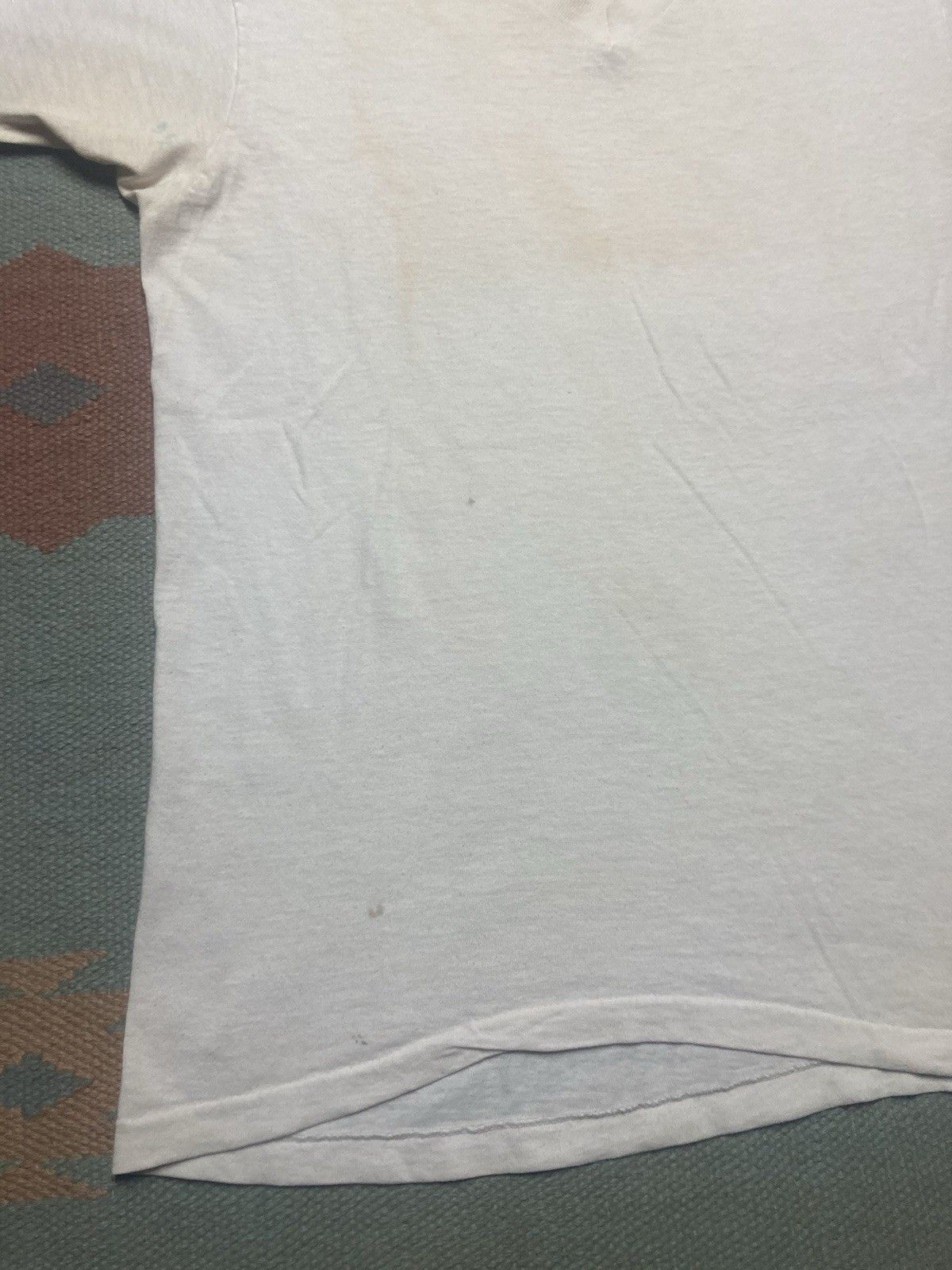 Vintage Vtg blank white t shirt v neck hanes soft cotton worn large Size US L / EU 52-54 / 3 - 2 Thumbnail