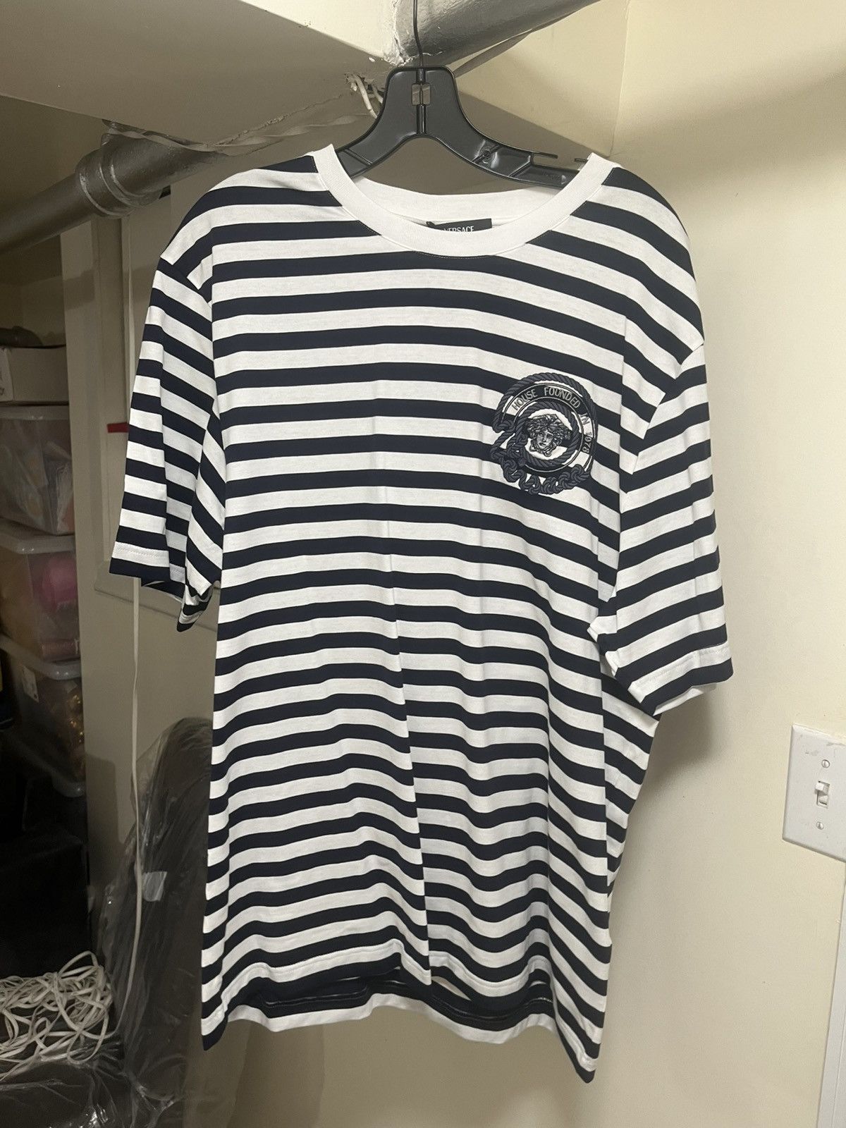 Versace Versace Striped T-Shirt Sz L Size US L / EU 52-54 / 3 - 4 Thumbnail