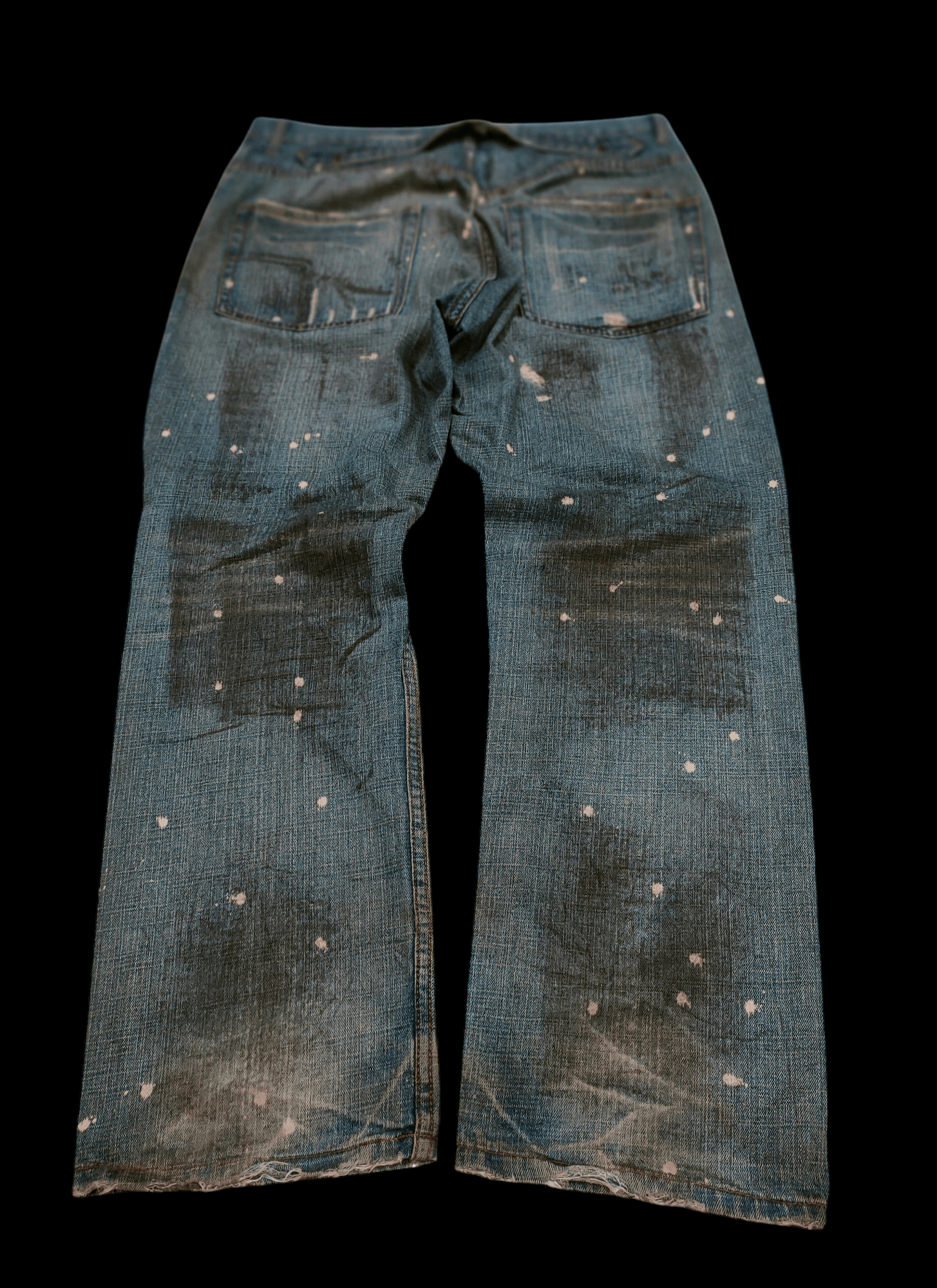 Japanese Brand 💥Flared Buckle Back Stick Around Loose Denim 💥 Size US 36 / EU 52 - 4 Thumbnail