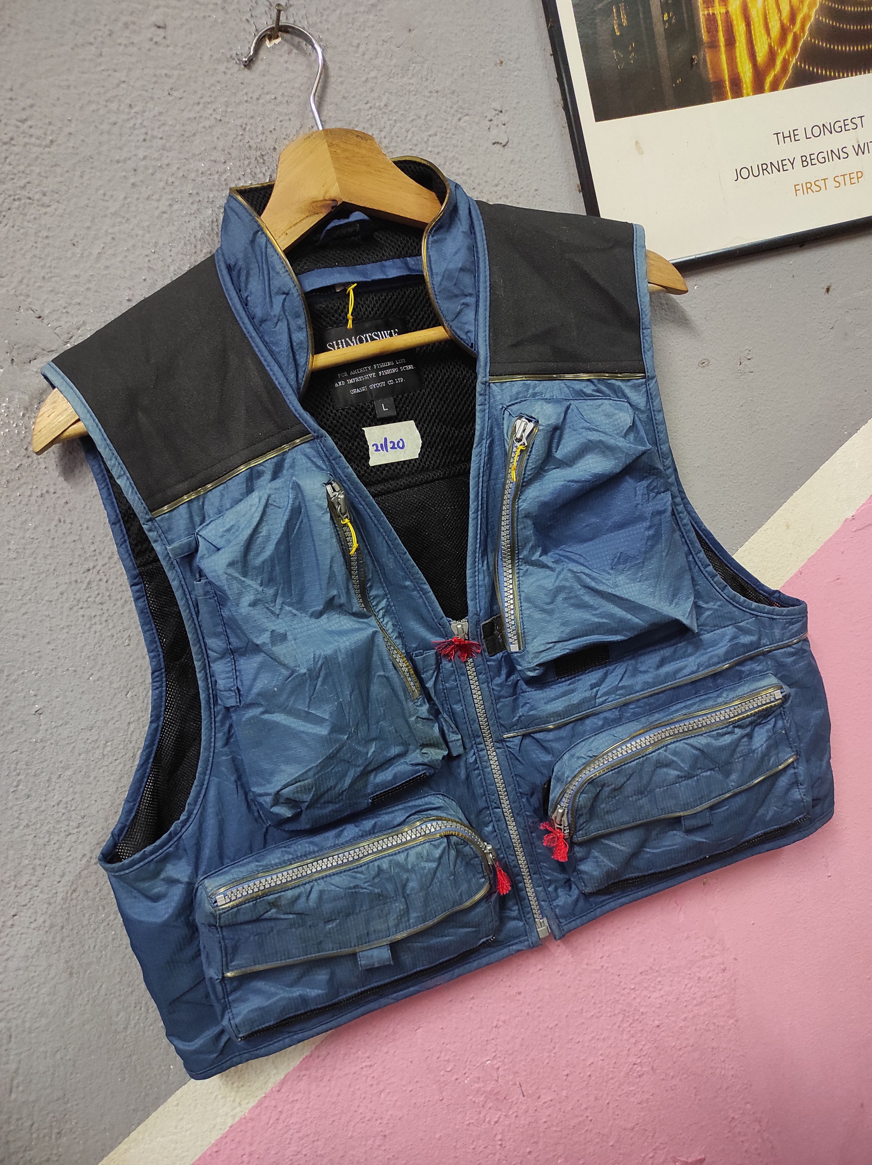 Japanese Brand SHIMOTSUKE MULTIPOCKET SUN FADED VEST JACKET Size US L / EU 52-54 / 3 - 2 Thumbnail