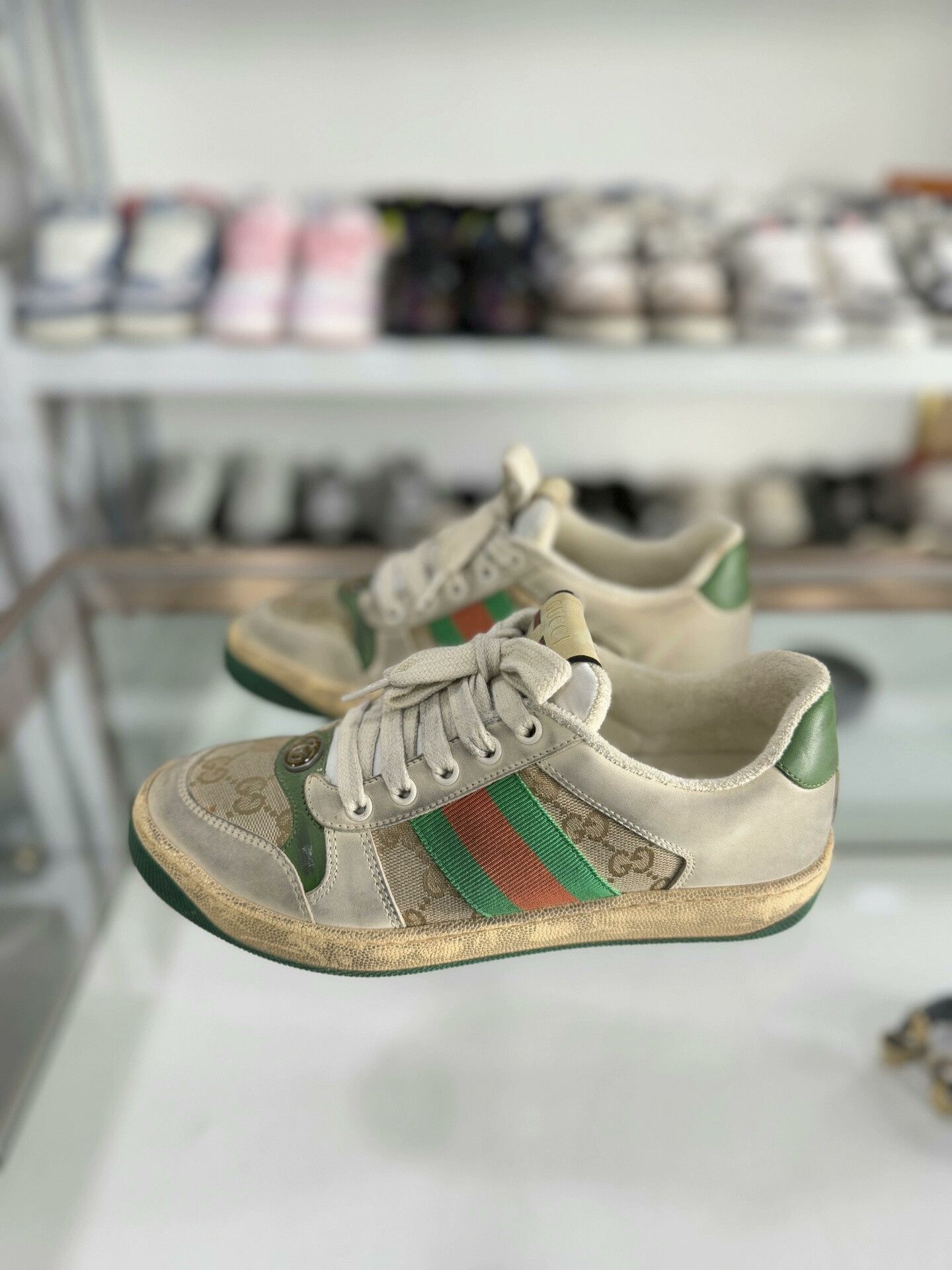 Gucci Gucci Women's Green Dirty Shoes 36 Size US 5 / IT 35 - 1 Thumbnail