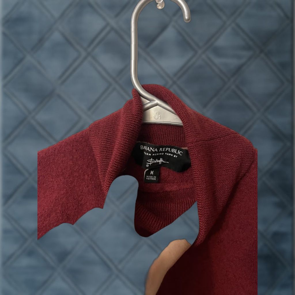 Banana Republic Banana Republic Sweater Baruffa Mens M Red 1/4 Zip Wool Merino Knit Pullover High Neck Casual Size US M / EU 48-50 / 2 - 1 Thumbnail
