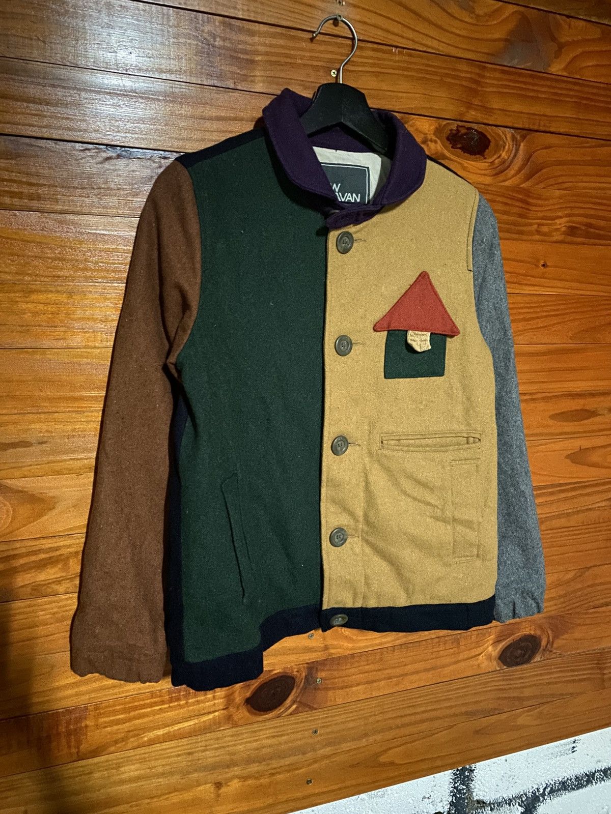 go slow caravan GO SLOW CARAVAN Patchwork Wool Jacket – Vintage Japanese Size US XS / EU 42 / 0 - 5 Thumbnail