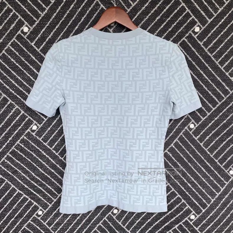 Fendi Fendi Letter print round neck intermittent knit sweater/li Size XS / US 0-2 / IT 36-38 - 2 Thumbnail
