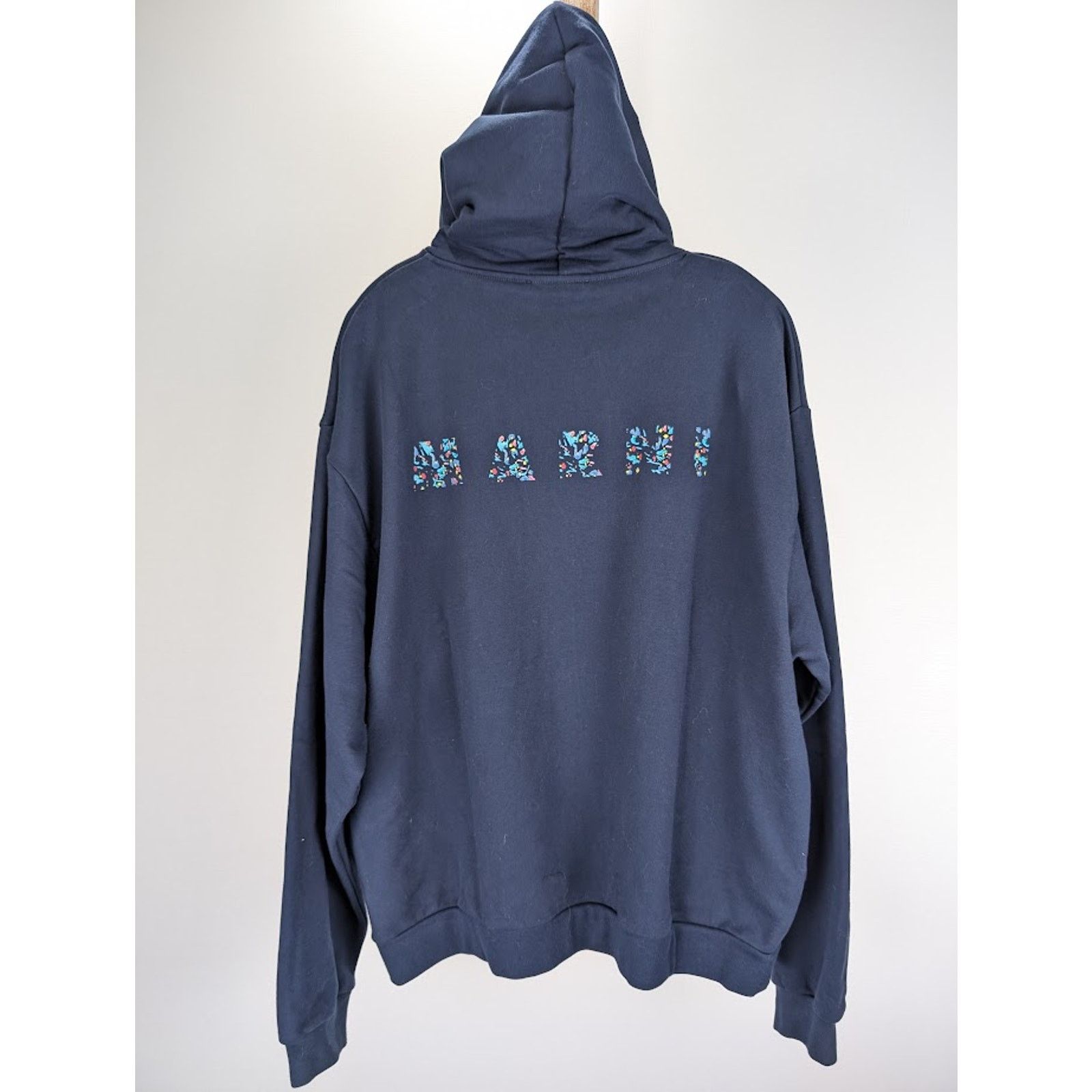 Marni o1rshd1 Floral Logo Loopback Organic Cotton Jersey Hoodie Size US M / EU 48-50 / 2 - 1 Thumbnail