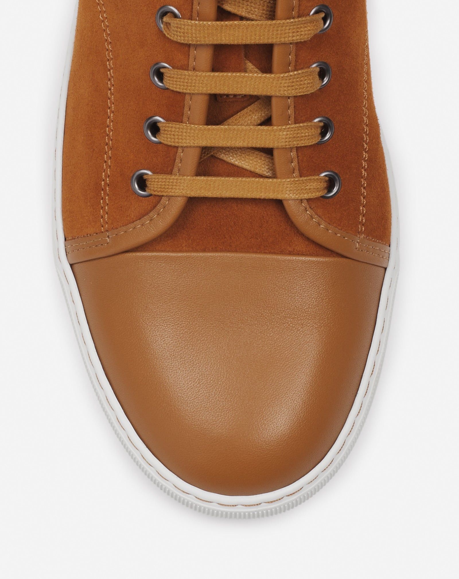 Lanvin o1mle0825 Dbb1 Leather Suede Sneakers in Brown Size US 7 / EU 40 - 5 Thumbnail