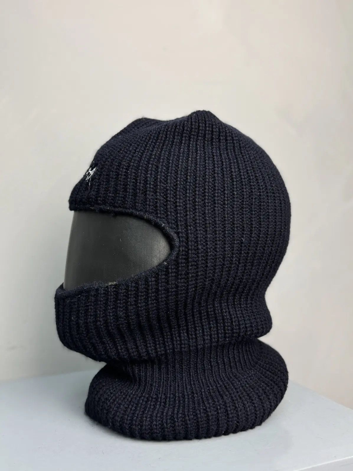 Stussy × Vintage RARE Stussy Y2K Vintage Knit Balaclava Logo Cap Hat Size ONE SIZE - 3 Thumbnail