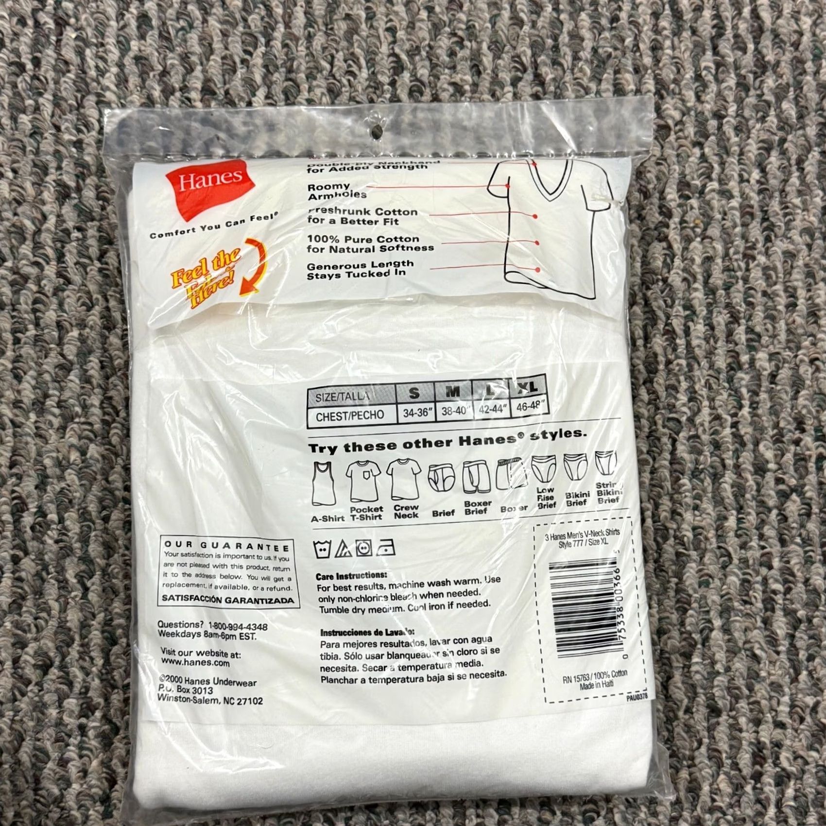 Hanes VINTAGE Hanes Shirt Mens XL White V-Necks Comfort 3 Pack Undershirt Casual New Size US XL / EU 56 / 4 - 4 Thumbnail