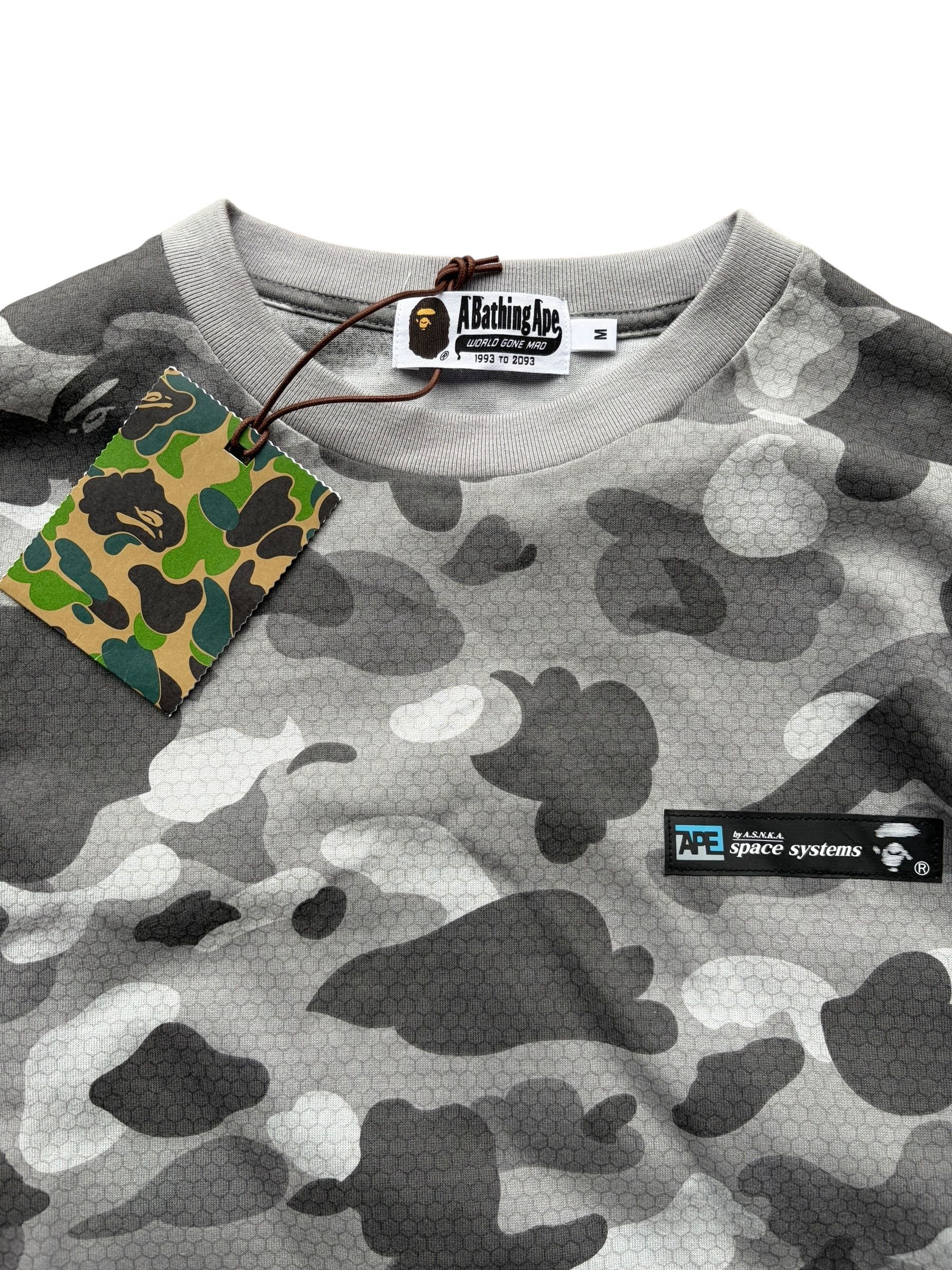 Bape Bape Grey Camo Honeycome Space System Longsleeve T-Shirt Size US M / EU 48-50 / 2 - 5 Thumbnail