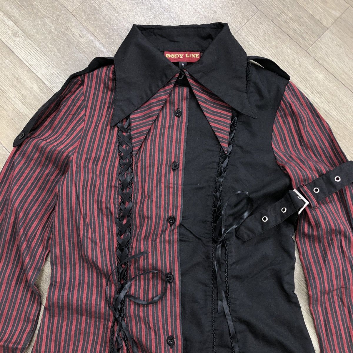 14th Addiction × If Six Was Nine × Le Grande Bleu (L.G.B.) 2000s Body Linr Bondage Punk LGB GOA Striped Button Up Size US M / EU 48-50 / 2 - 2 Thumbnail