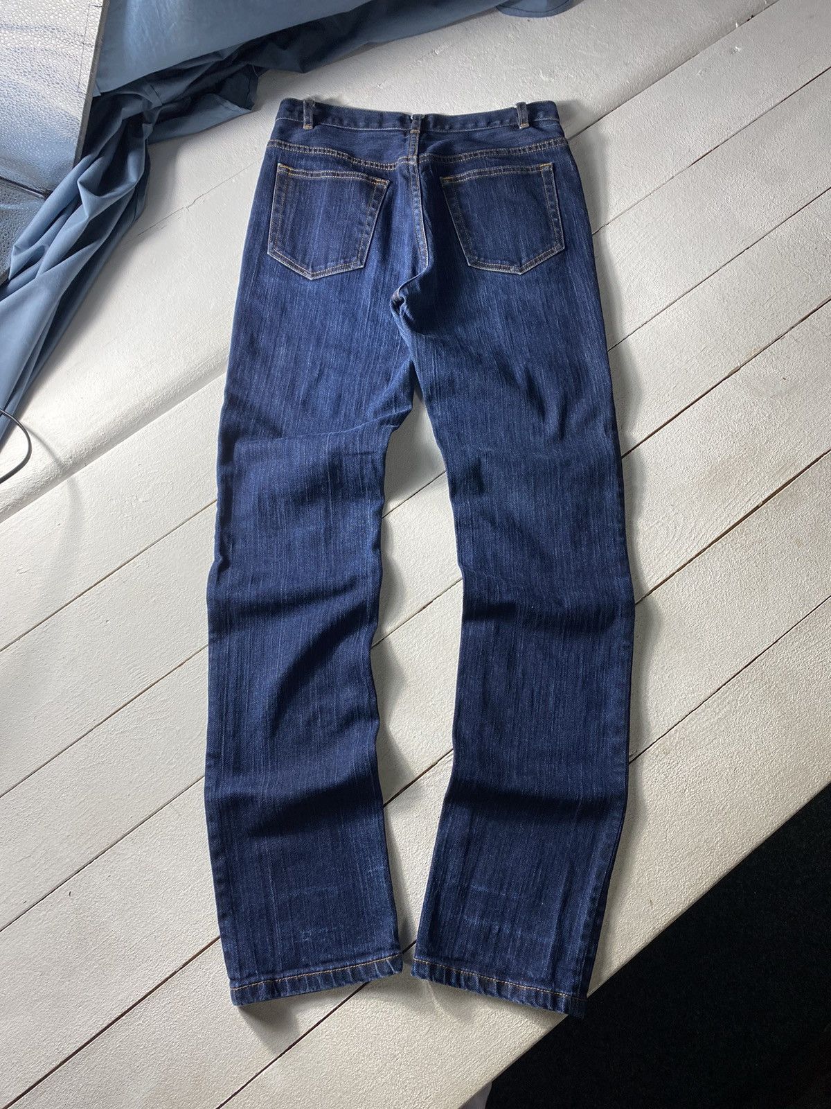 A.P.C. × Designer × Vintage Vintage A.P.C. Blue Designer Skinny Denim Jeans Womens 27 Size 27" / US 4 / IT 40 - 2 Thumbnail