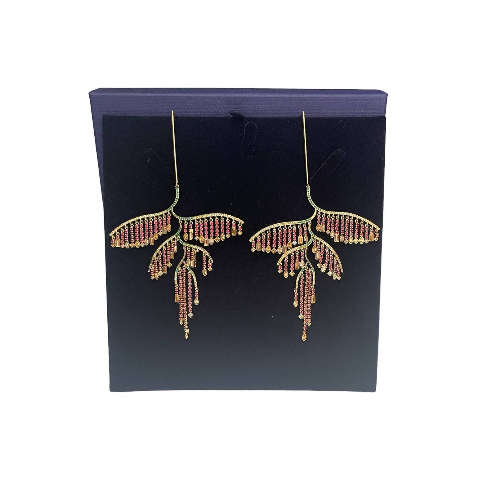 Swarovski Swarovski Tropical Leaf Pierced Earrings Multi-colored Mixed Size ONE SIZE - 1 Thumbnail