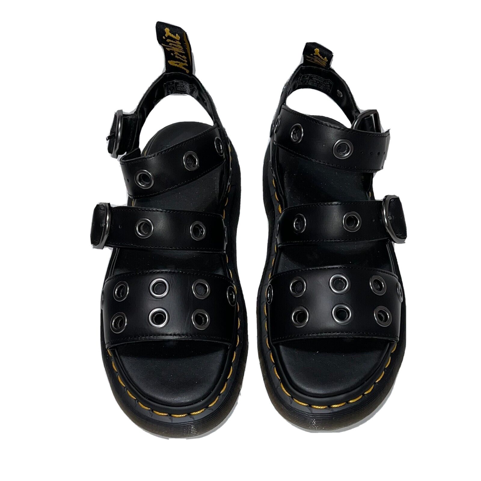 Dr. Martens Women's Size 9 Dr. Martens Gryphon HDW Black Leather Sandals Size US 9 / IT 39 - 6 Thumbnail