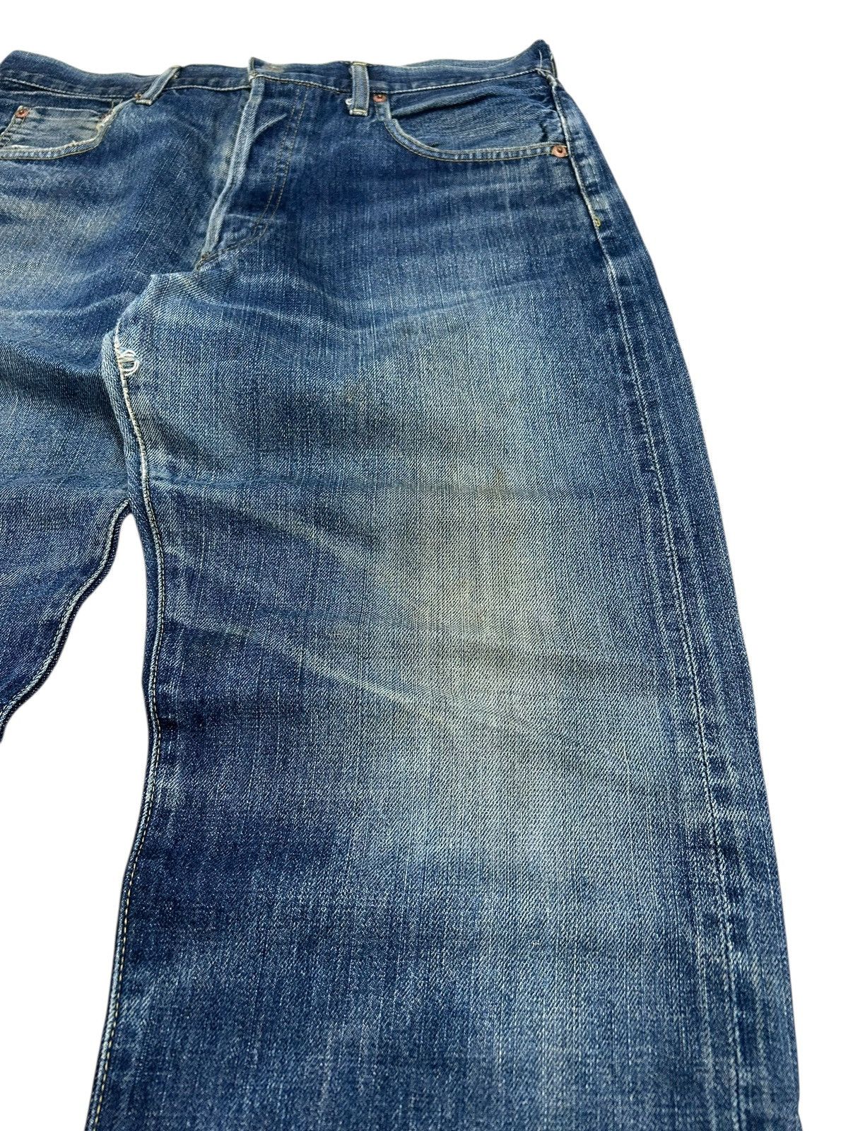 Levi's Vintage Levis 702 Big E Button Fly Buckle Selvedge Distress Size US 33 - 3 Thumbnail