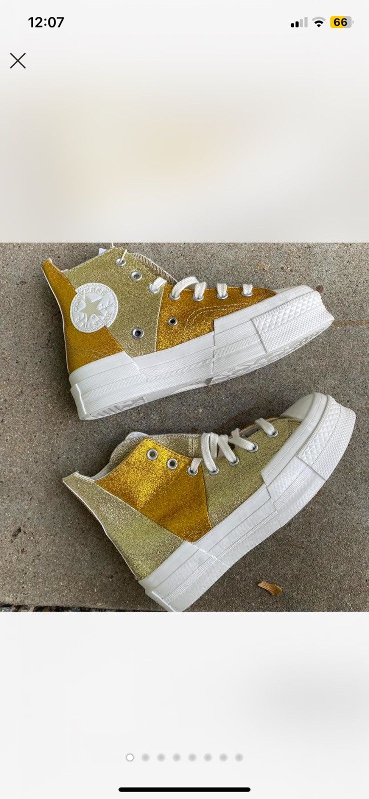 Converse Converse Chuck 70 Plus Glitter Gold High Top Unisex Women’s Size US 7 / IT 37 - 8 Thumbnail